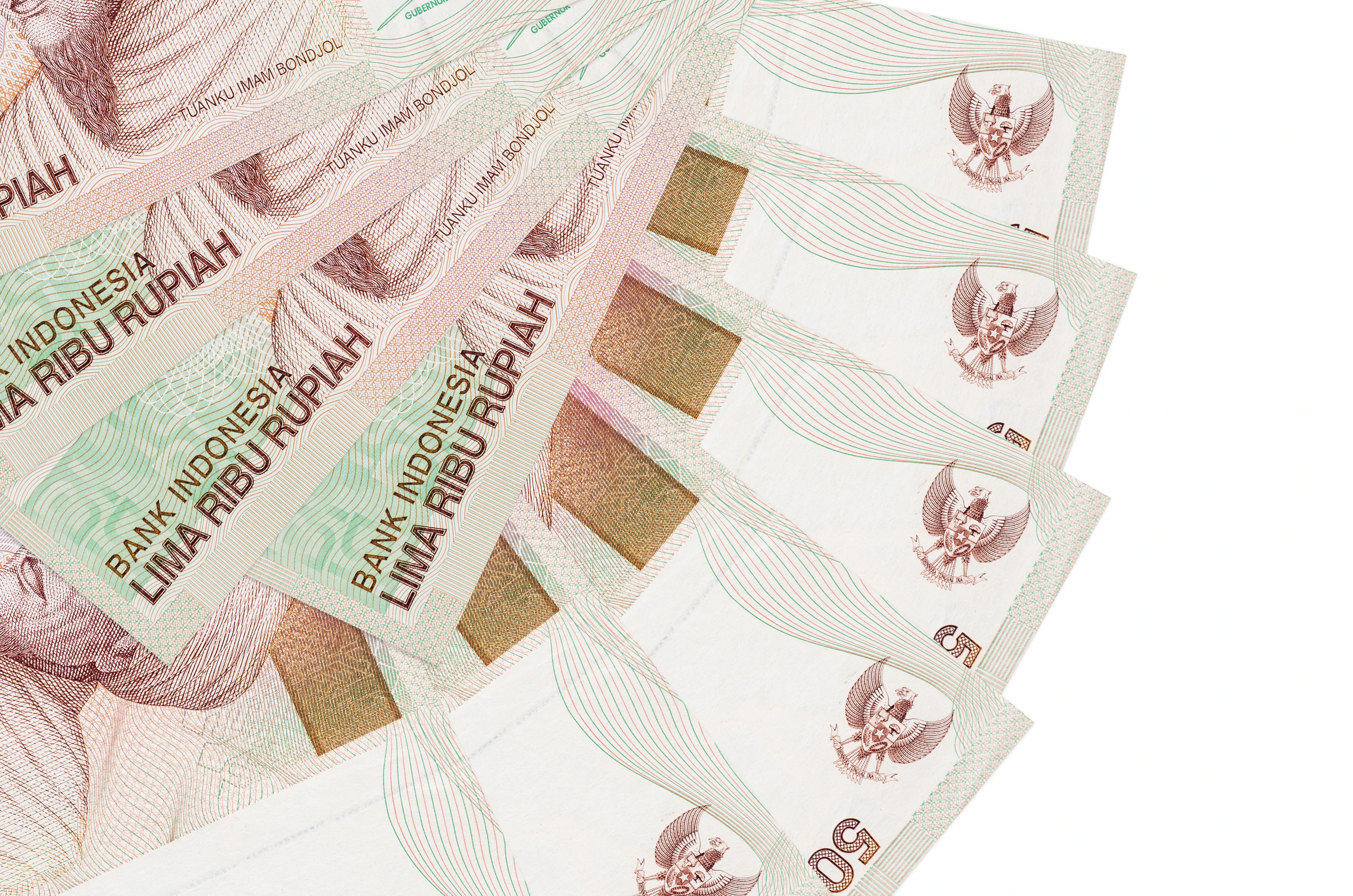 Indonesian rupiah banknotes fanned out