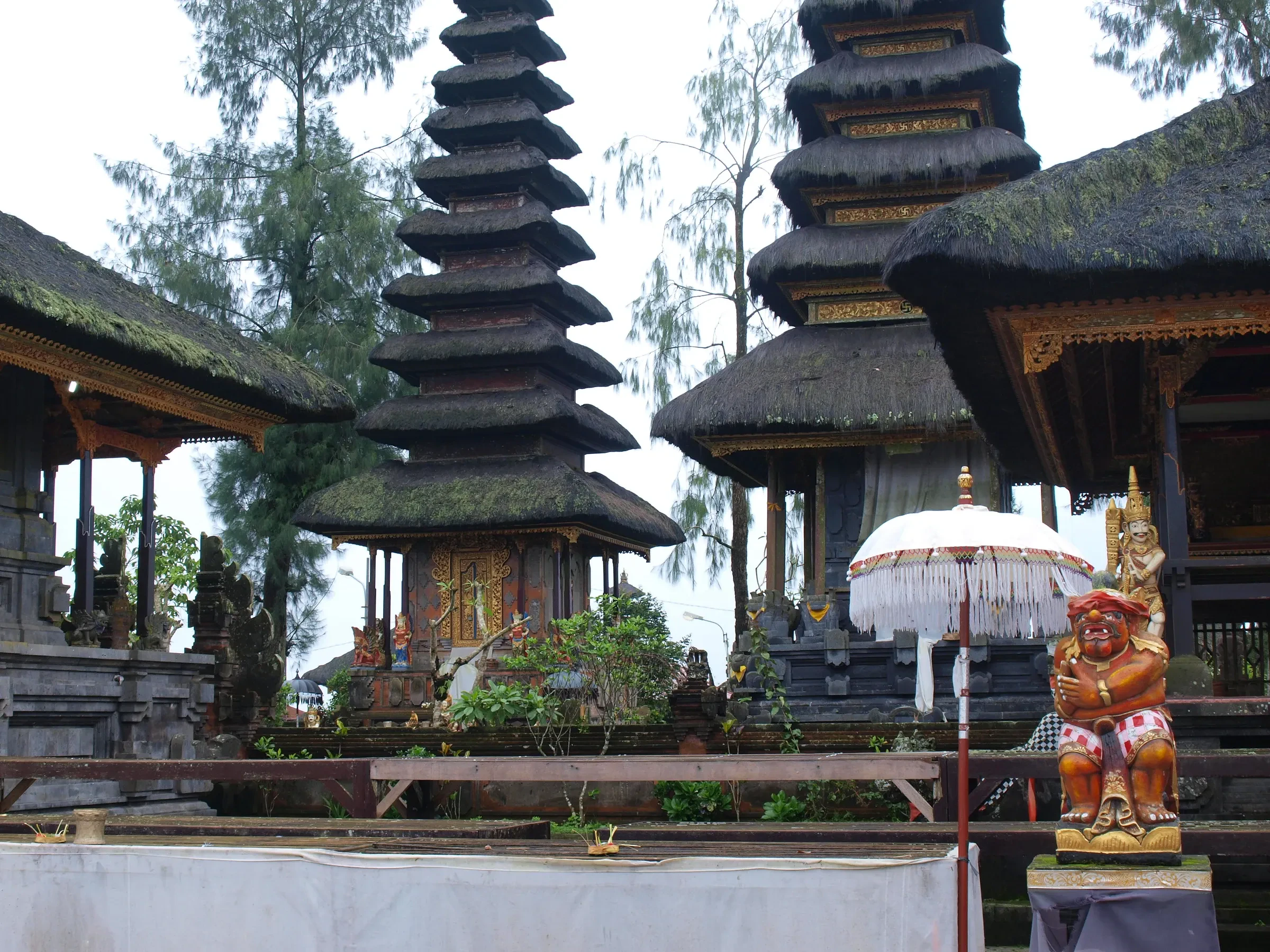 The tiered meru shrines of Pura Ulun Danu Batur temple, Bali