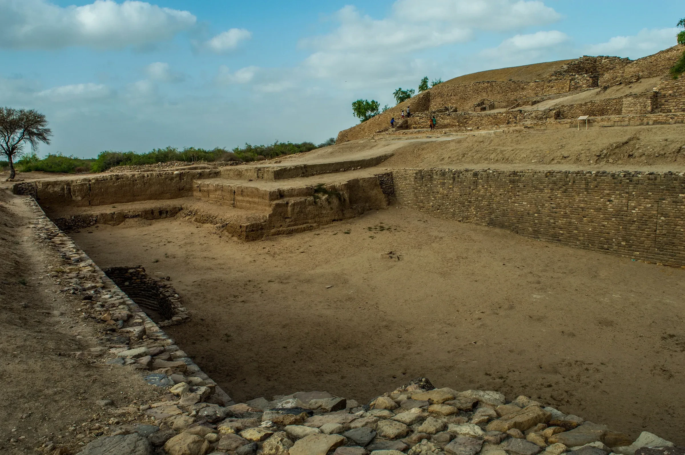 The stone-lined water reservoir at the Dholavira archaeological site