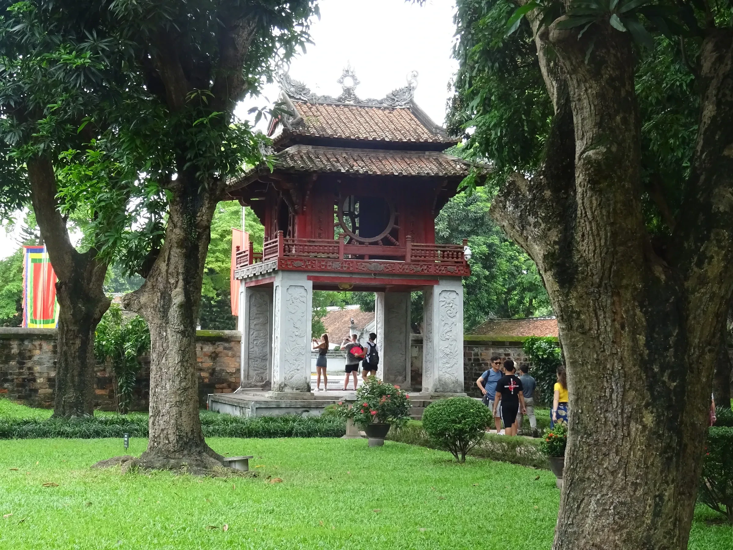 The Constellation of Literature pavilion in the Temple of Literature, Hanoi, among old trees