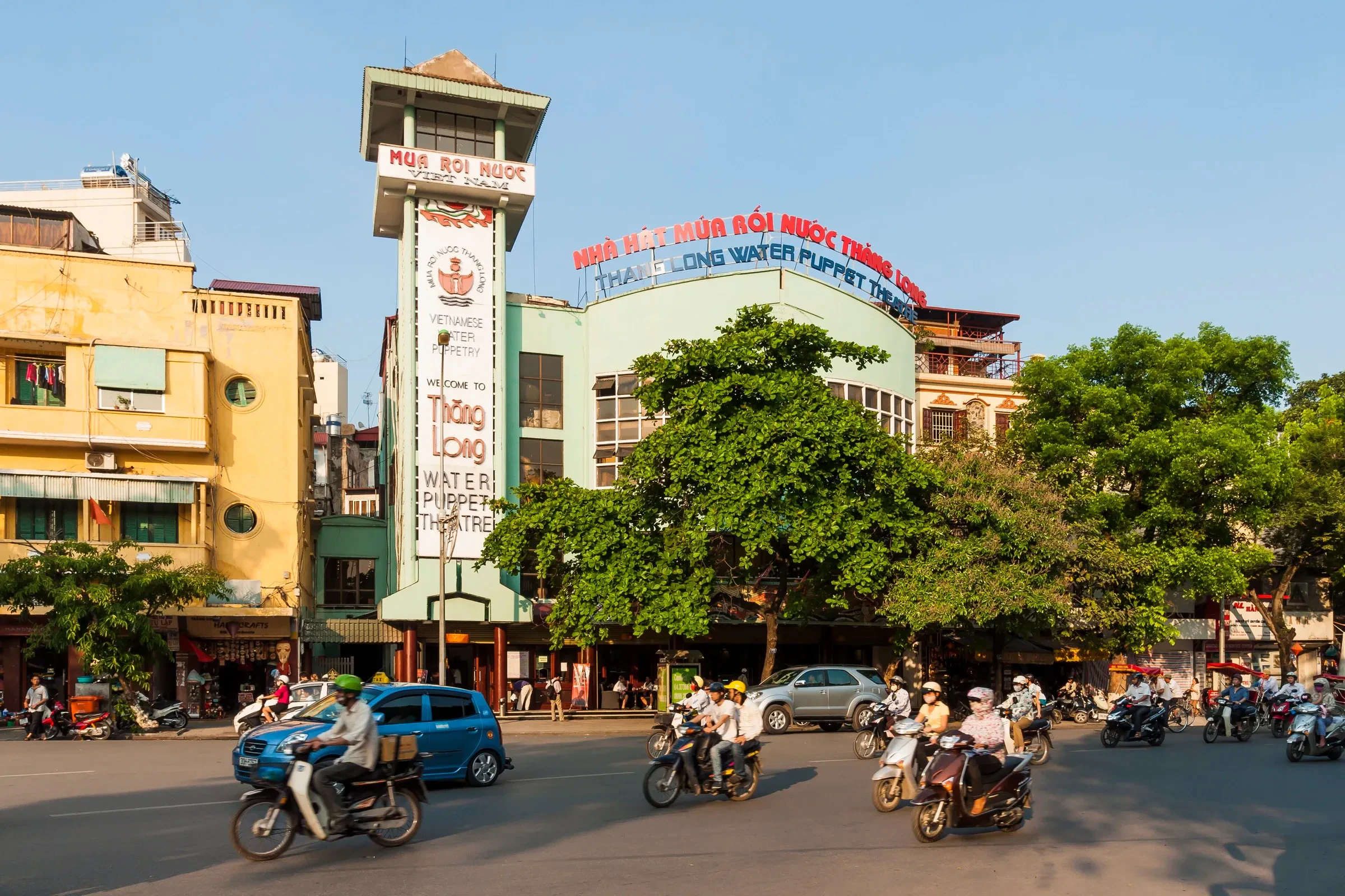 The Thang Long Water Puppet Theatre building beside Hoan Kiem Lake
