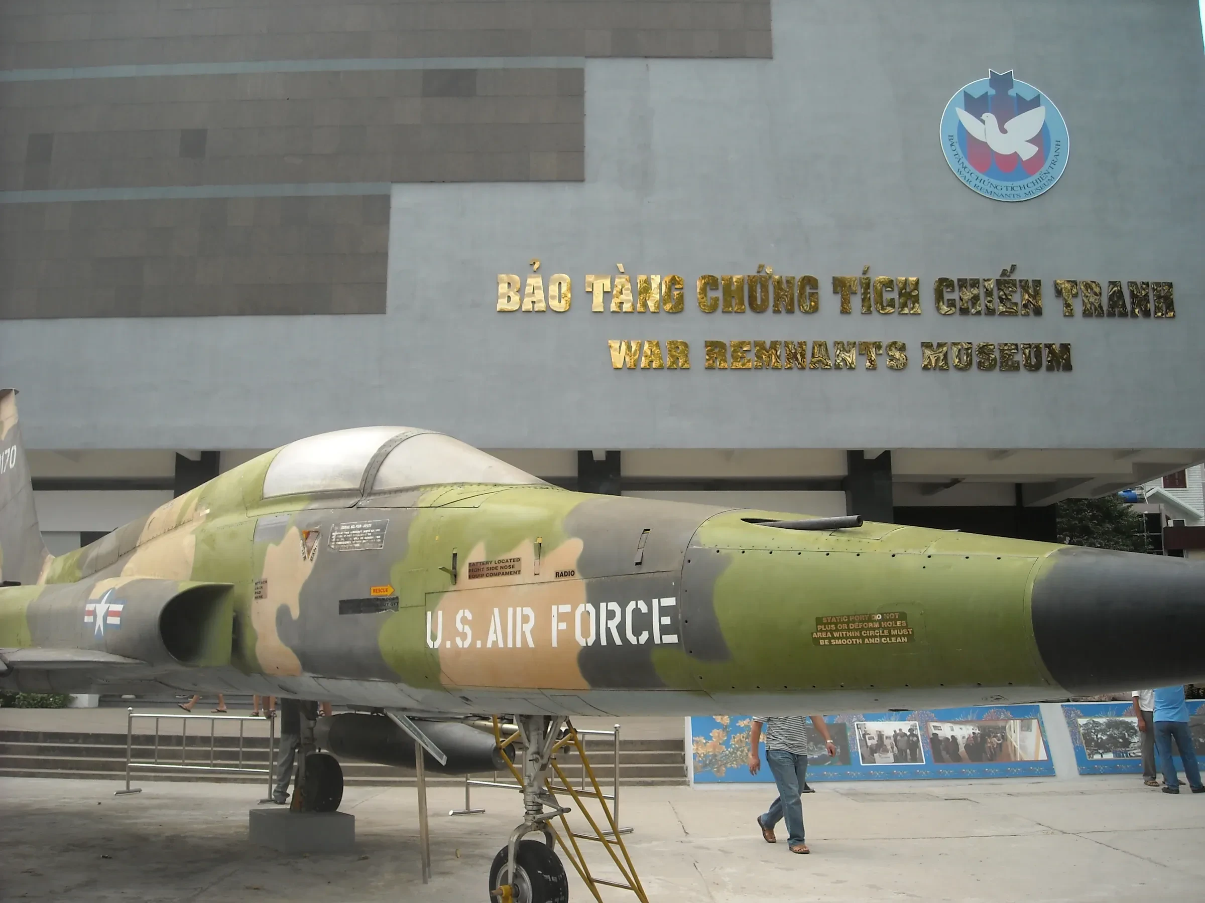 A US Air Force jet on display outside the War Remnants Museum in Ho Chi Minh City