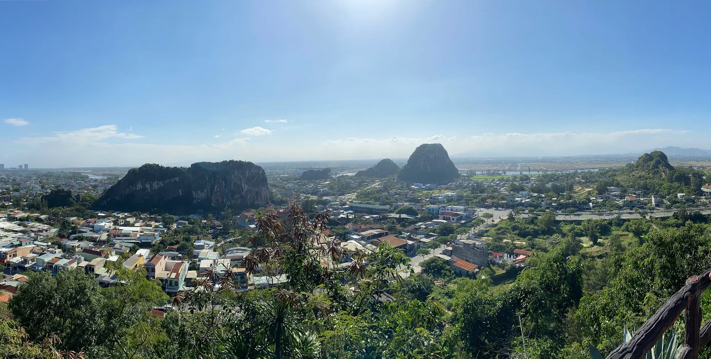 The Marble Mountains rising above the outskirts of Da Nang