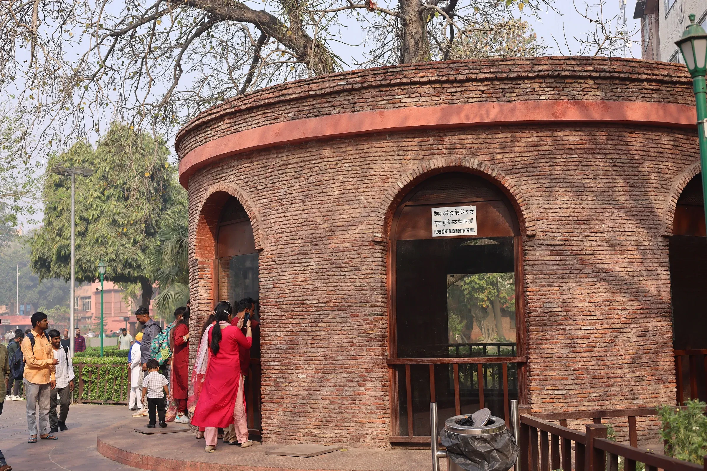 The brick enclosure around the Martyrs' Well in Jallianwala Bagh