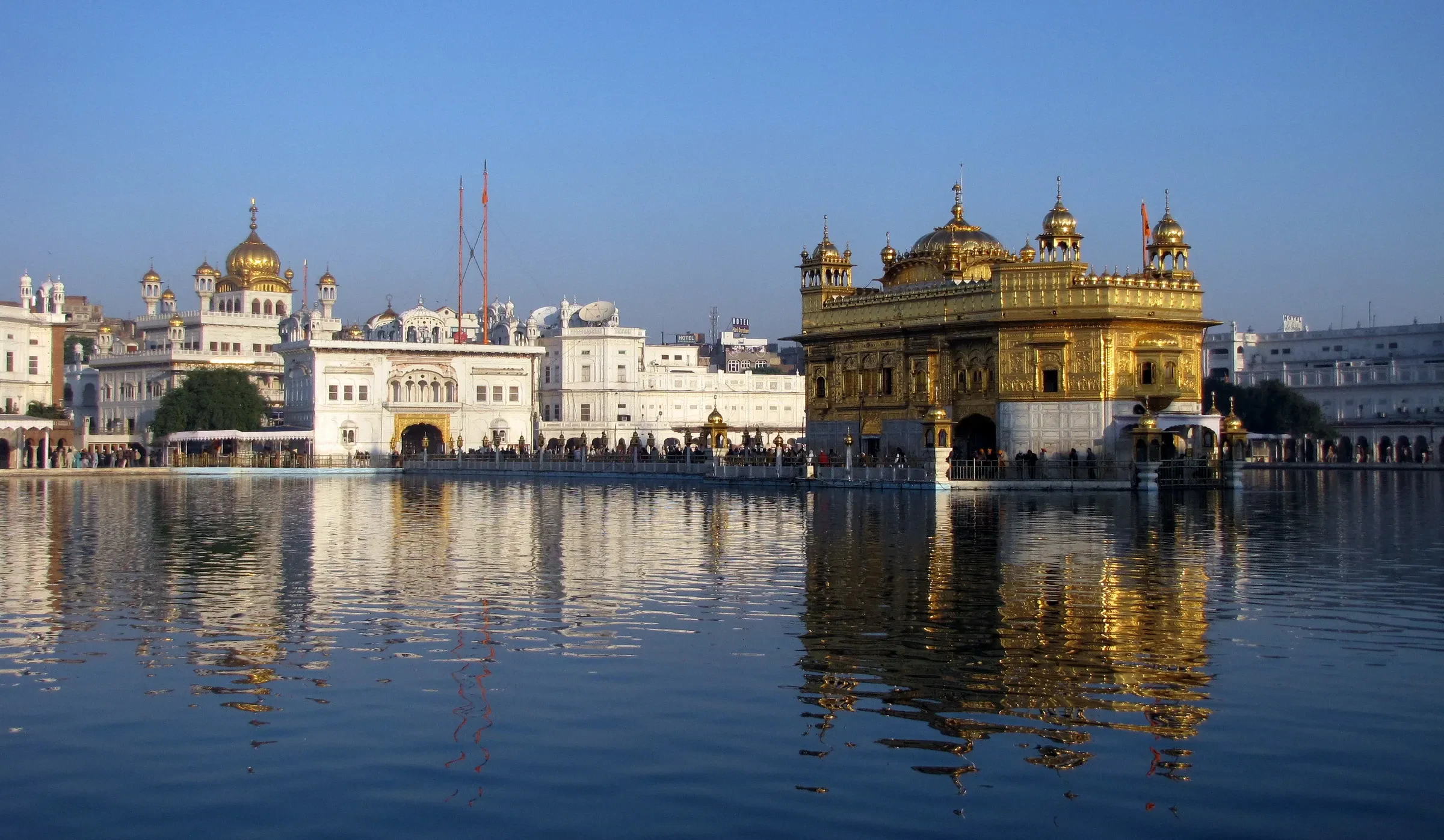 The Akal Takht and the golden Harmandir Sahib across the sacred pool