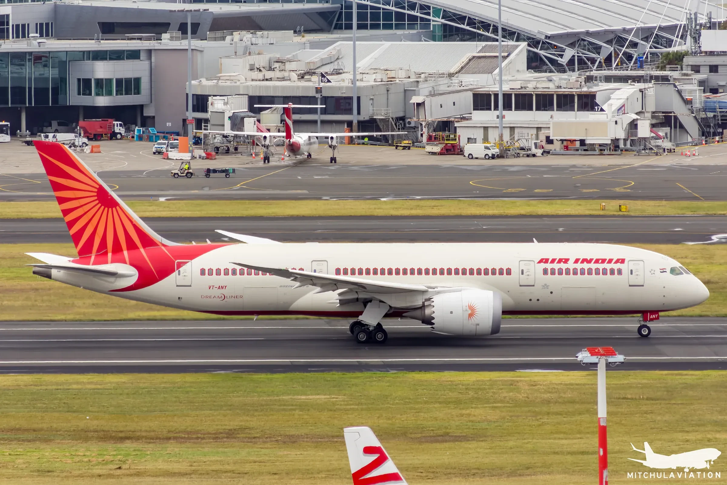 An Air India Boeing 787-8 at Sydney Airport