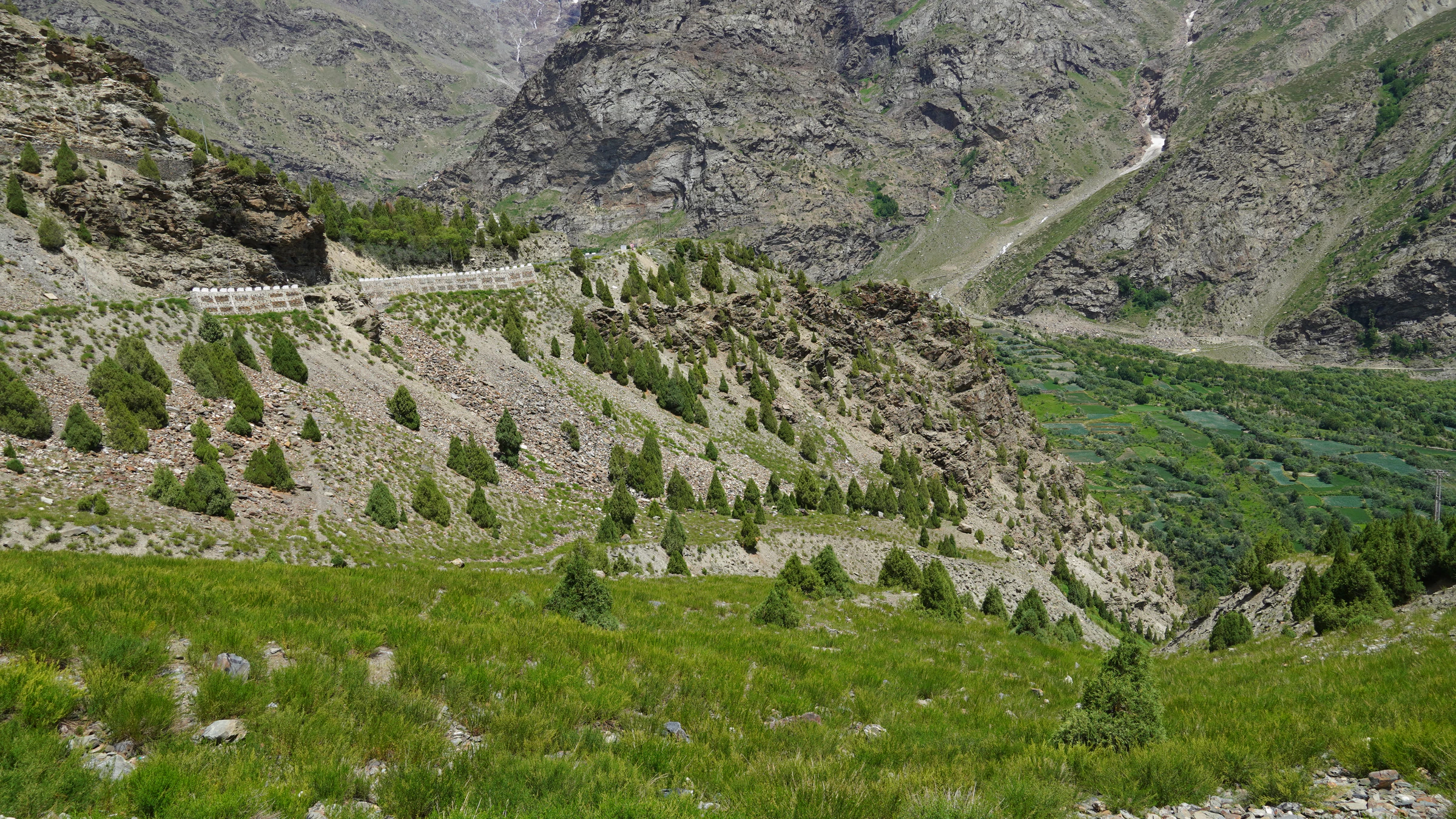 The high mountain road over Rohtang Pass, near Manali, Himachal Pradesh