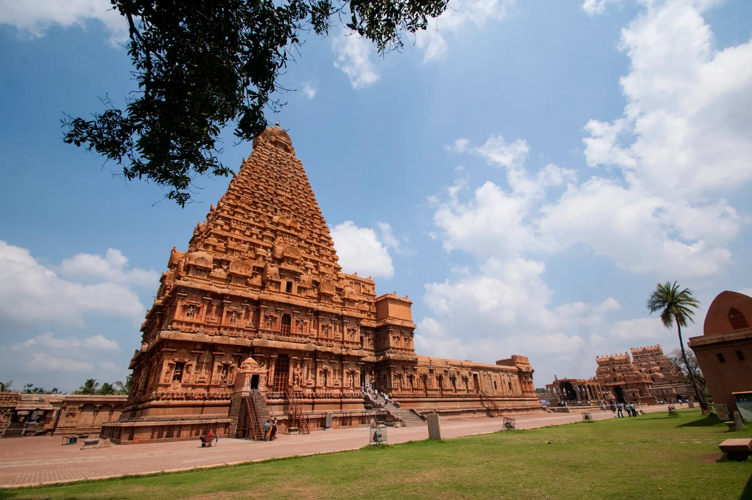 The Brihadeeswarar Temple tower in Thanjavur, a Chola-era UNESCO World Heritage Site