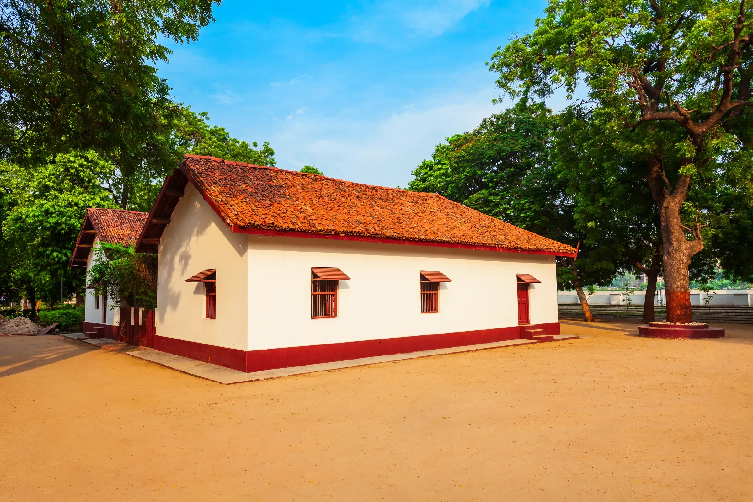 Sabarmati Ashram, Mahatma Gandhi's former residence on the banks of the Sabarmati river