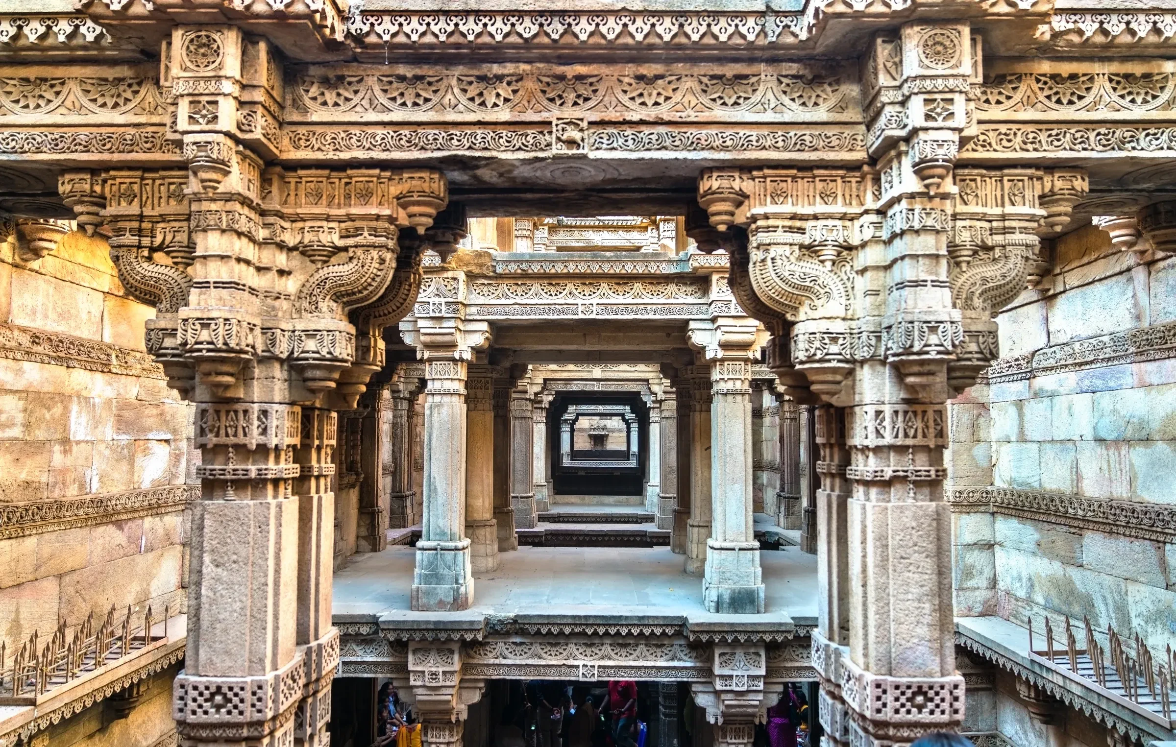 The intricately carved Adalaj Stepwell near Ahmedabad