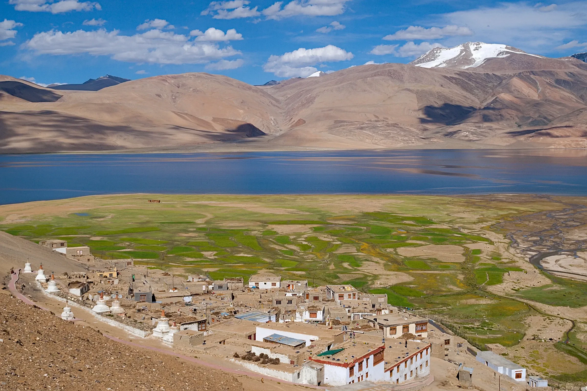Korzok village on the shore of Tso Moriri, Ladakh