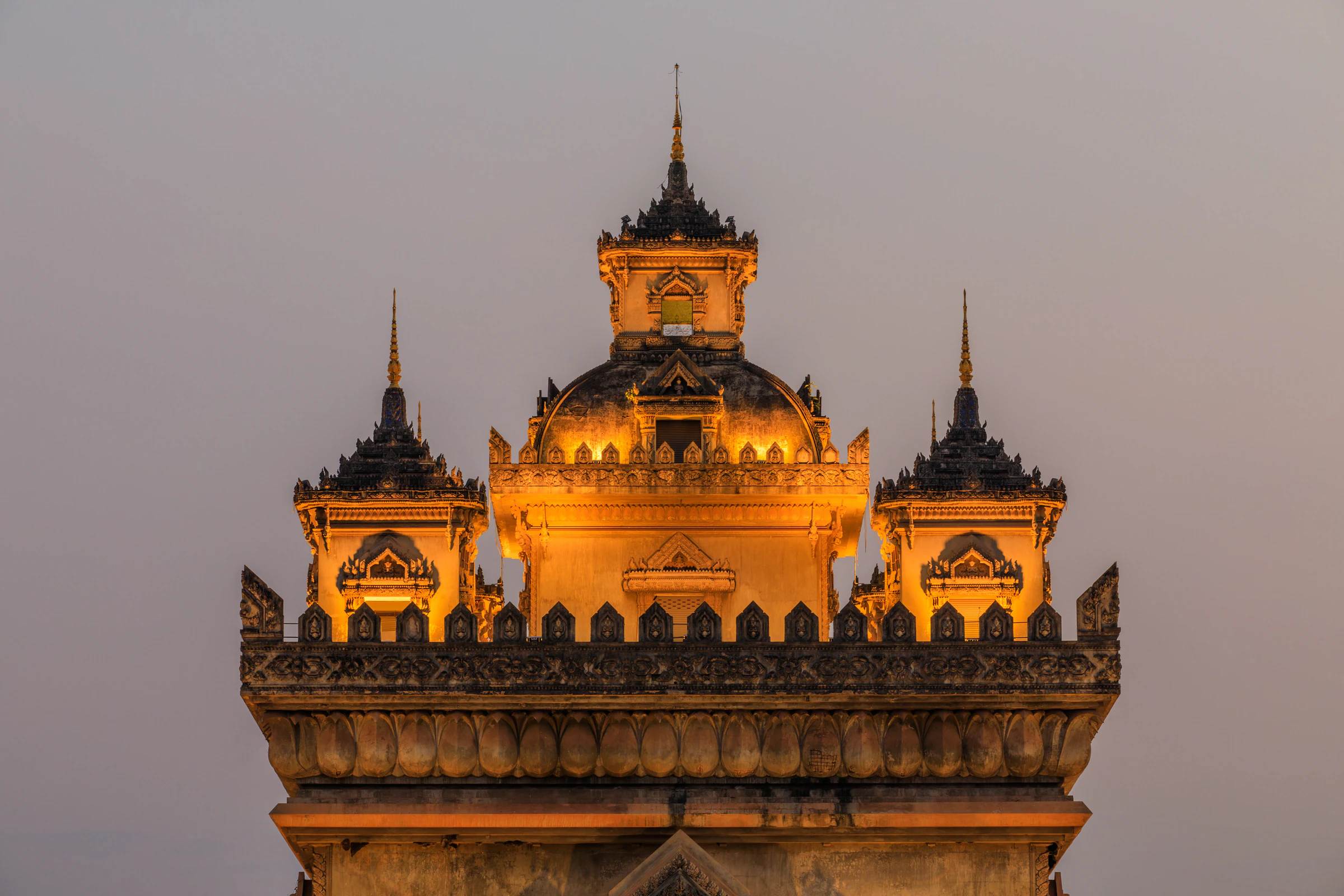 Patuxai monument in the evening light, Vientiane