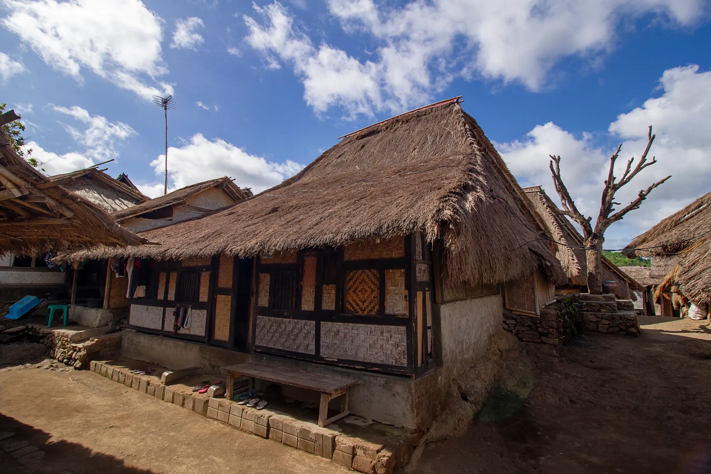 A traditional thatched Sasak house at Sade village near Kuta Lombok