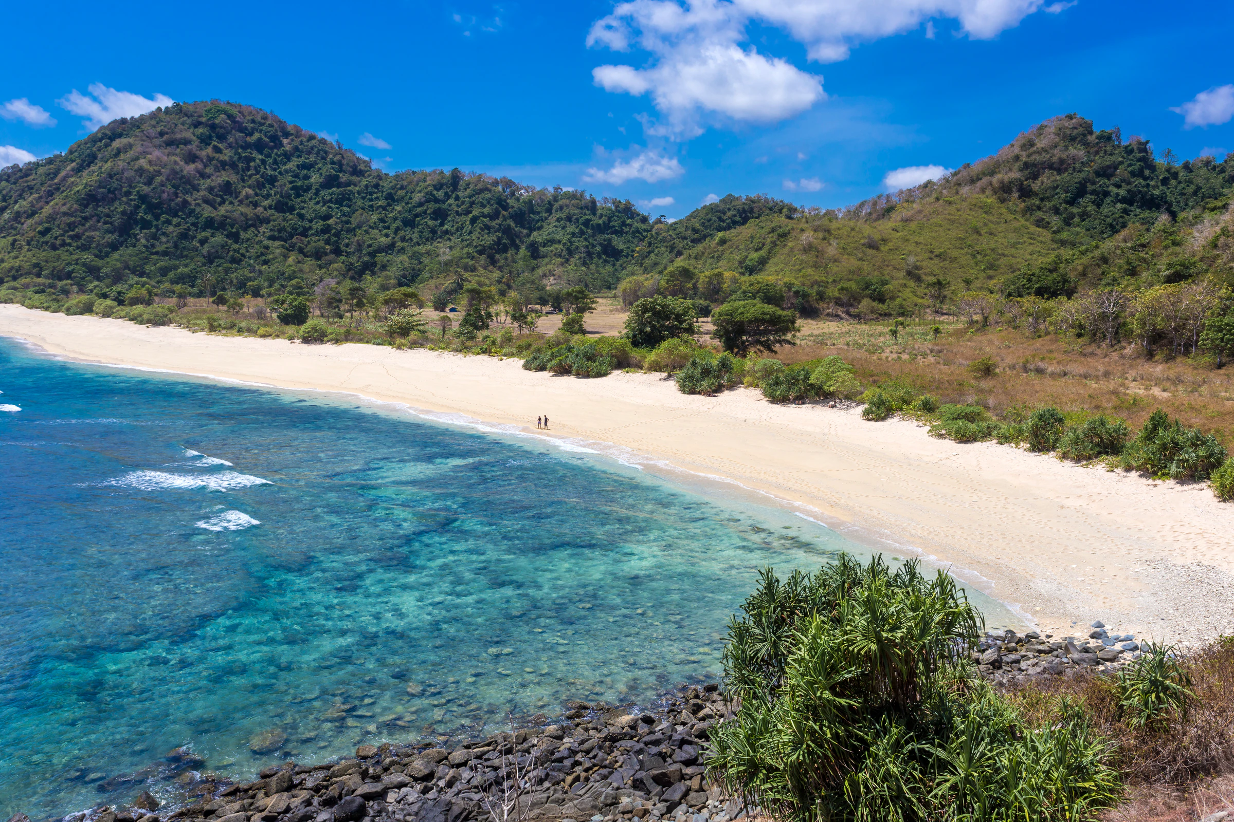 The south Lombok coastline near Selong Belanak