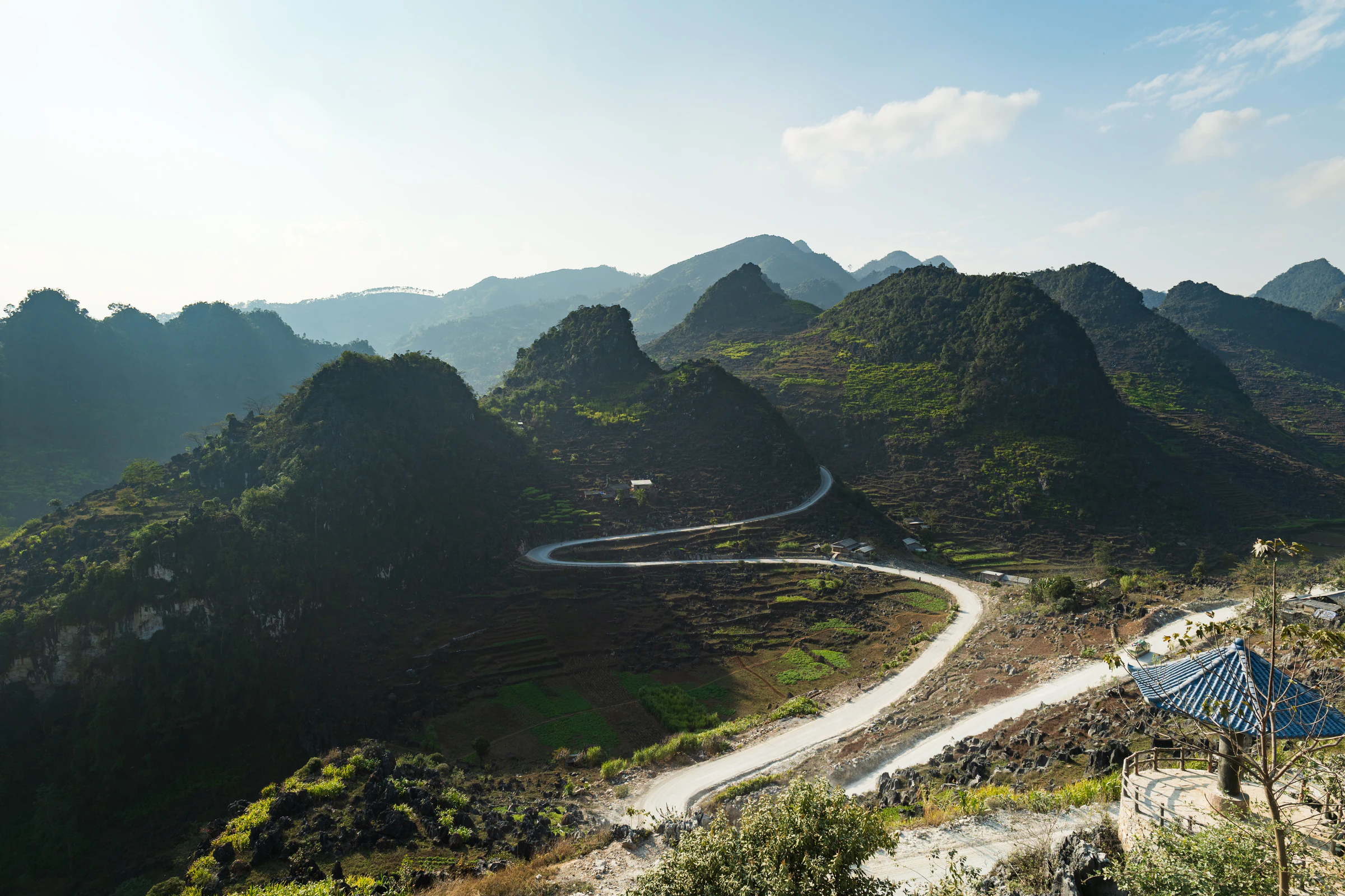 A view over the Ha Giang landscape in northern Vietnam