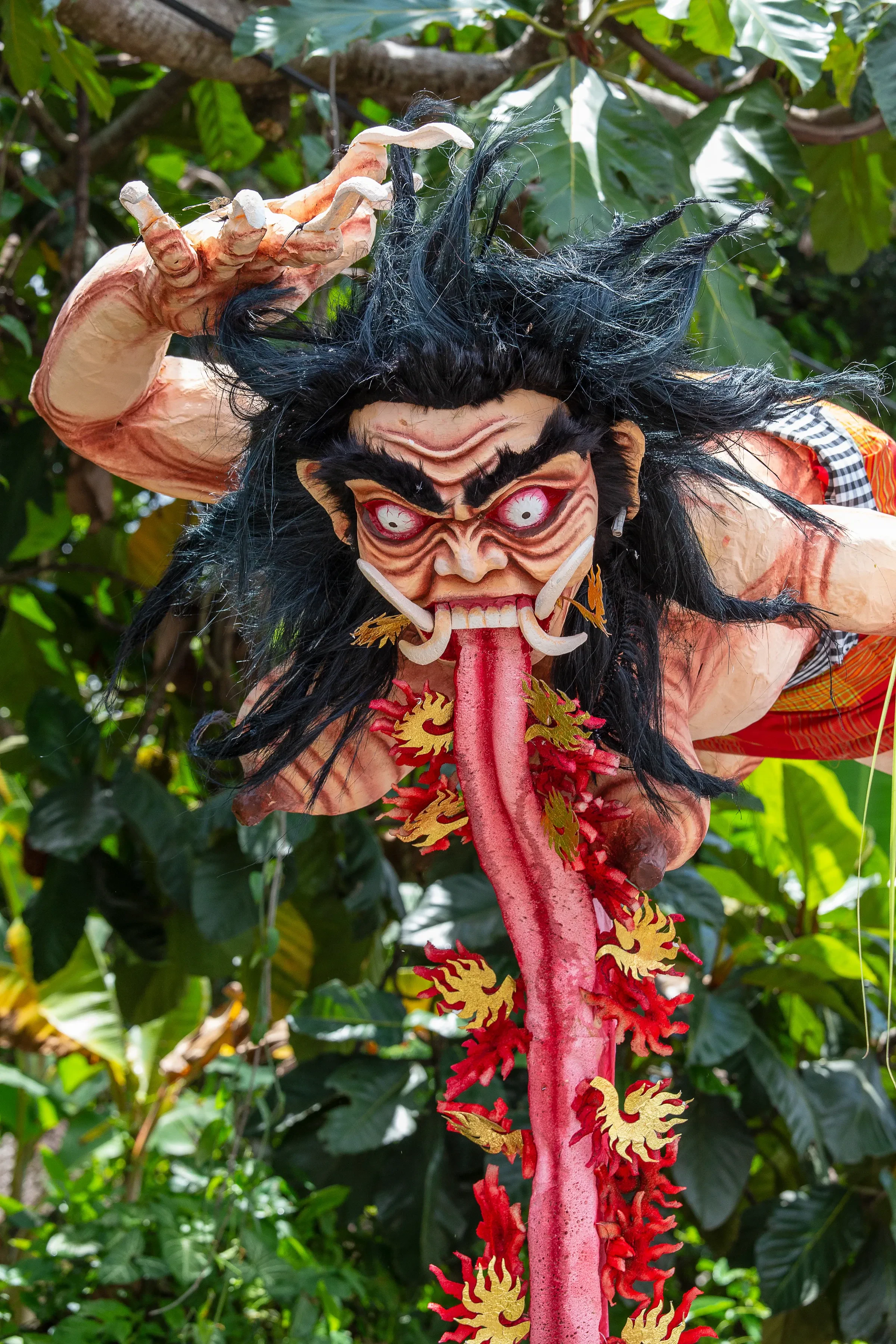 A giant ogoh-ogoh effigy built for the Ngrupuk parade, the evening before Nyepi, in Ubud