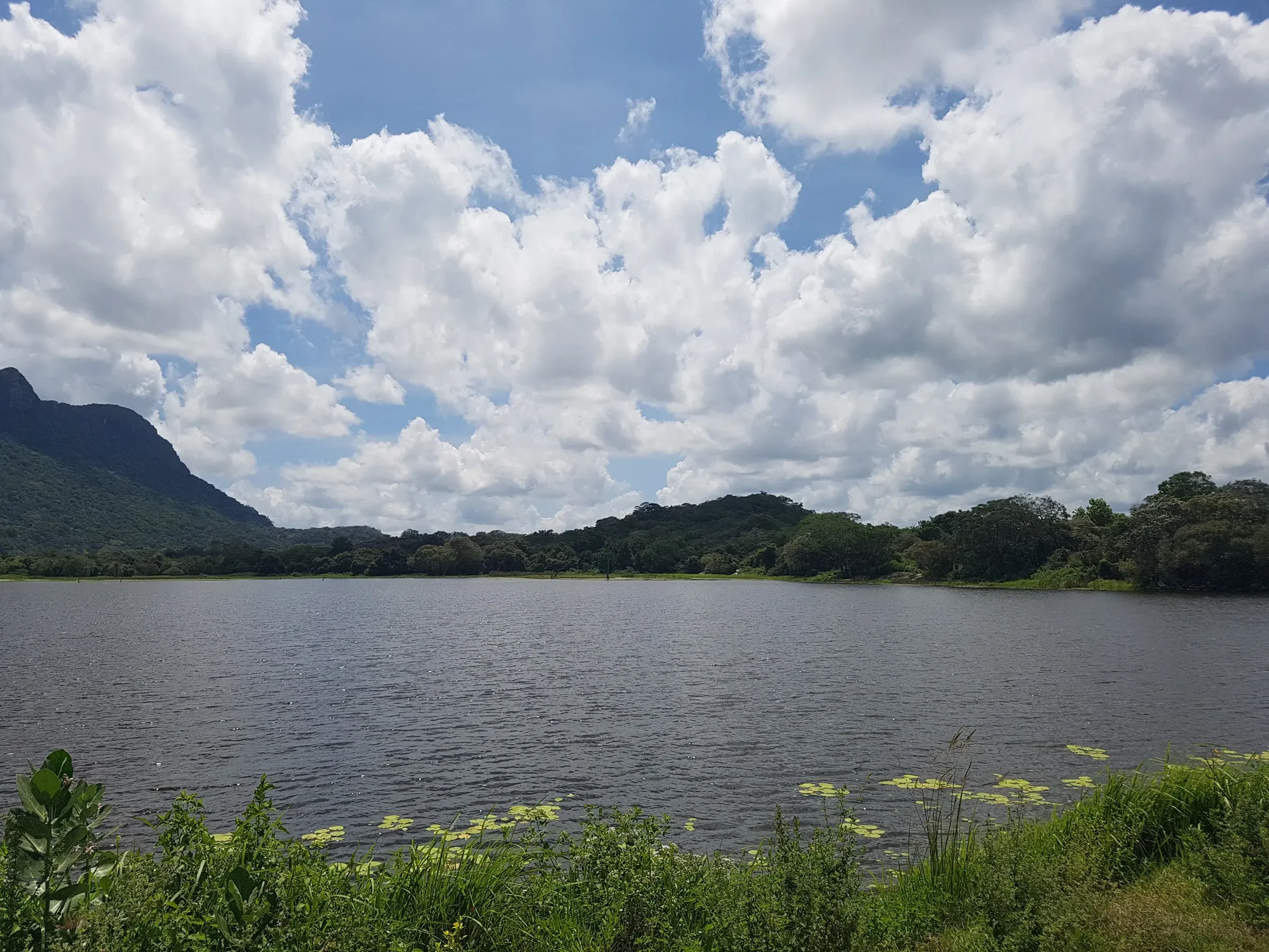 Cloudy sky over the Parakrama Samudra reservoir near Polonnaruwa
