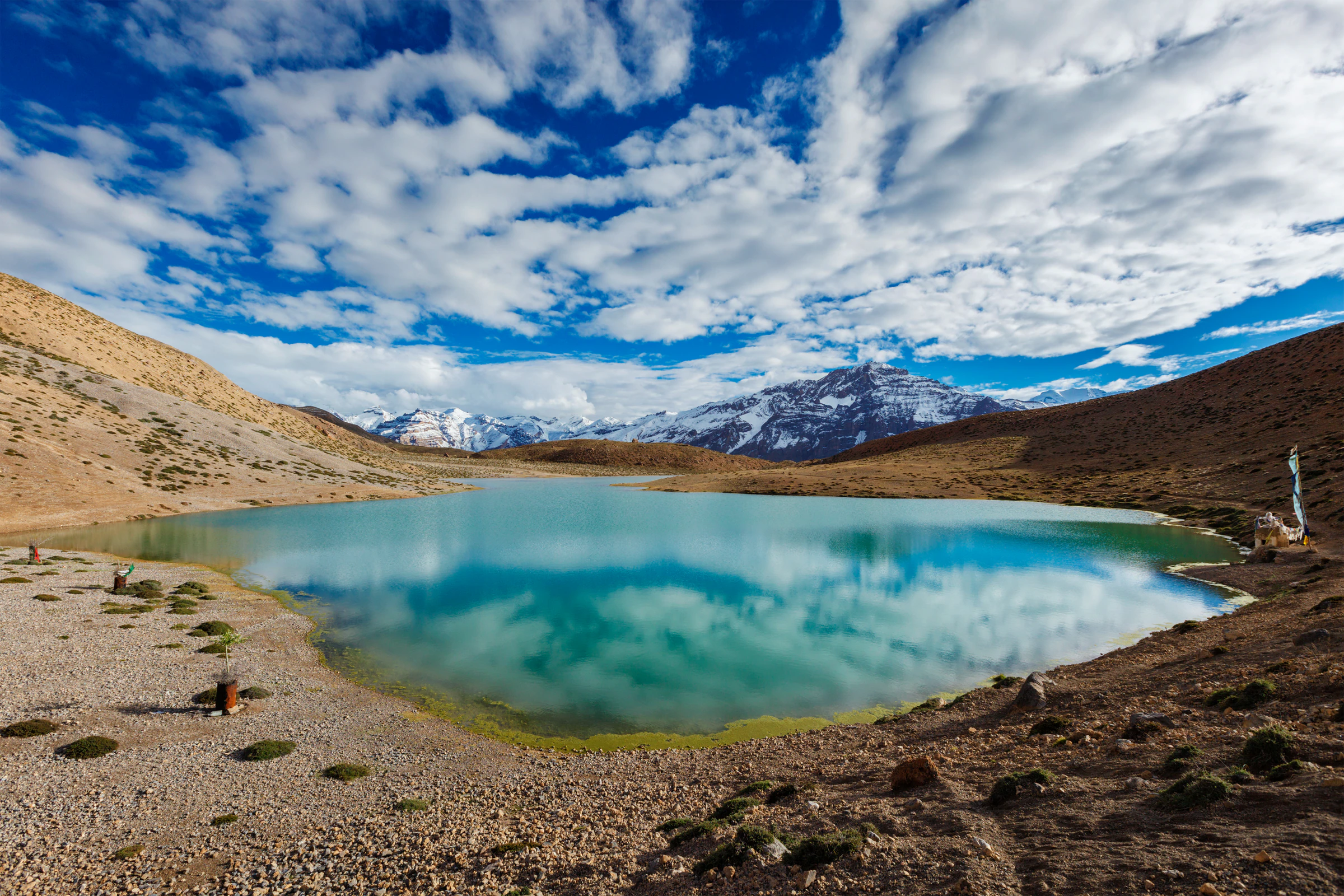 Dhankar Lake, a steep walk above the monastery