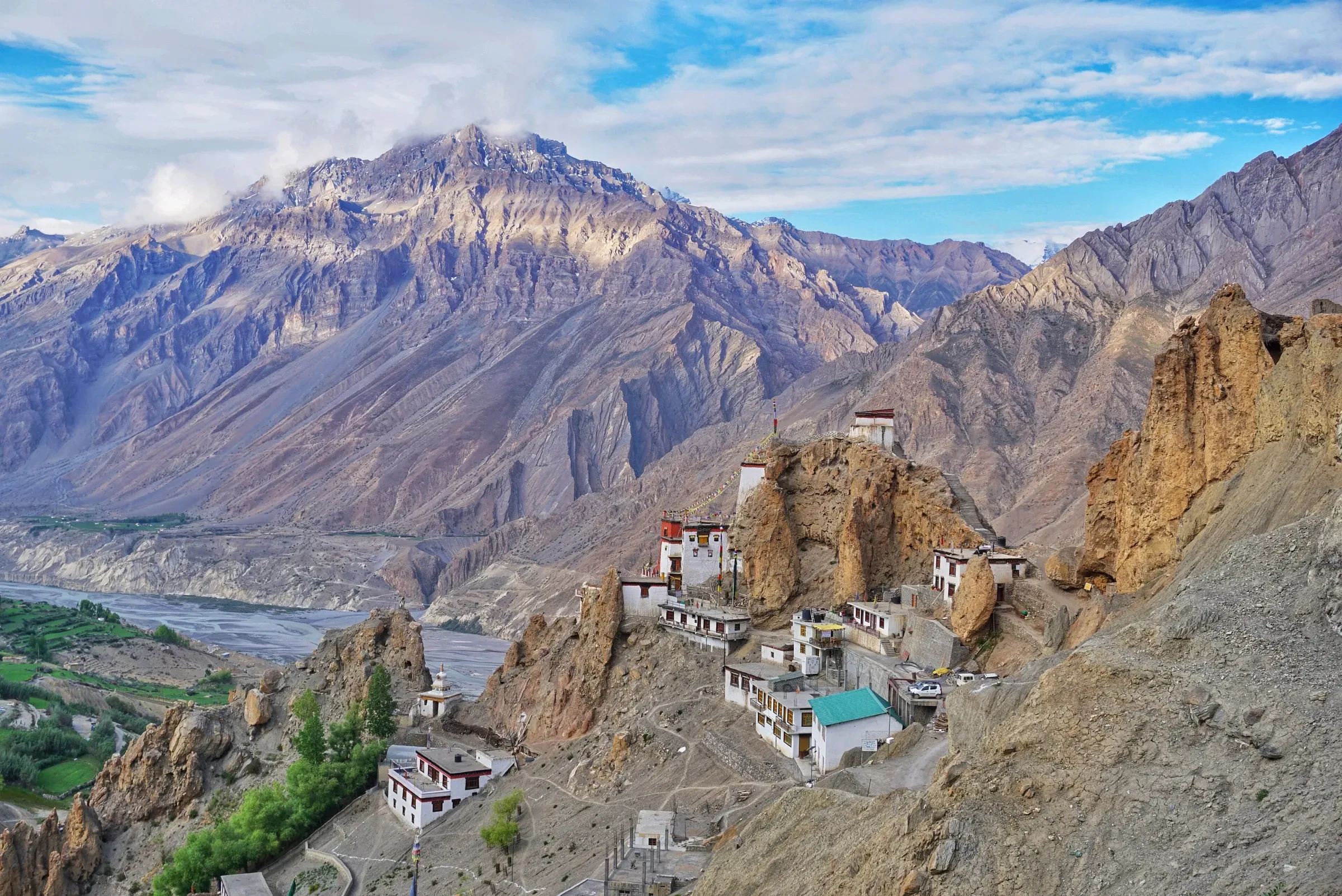 Dhankar Monastery on its cliff ridge above the Spiti valley