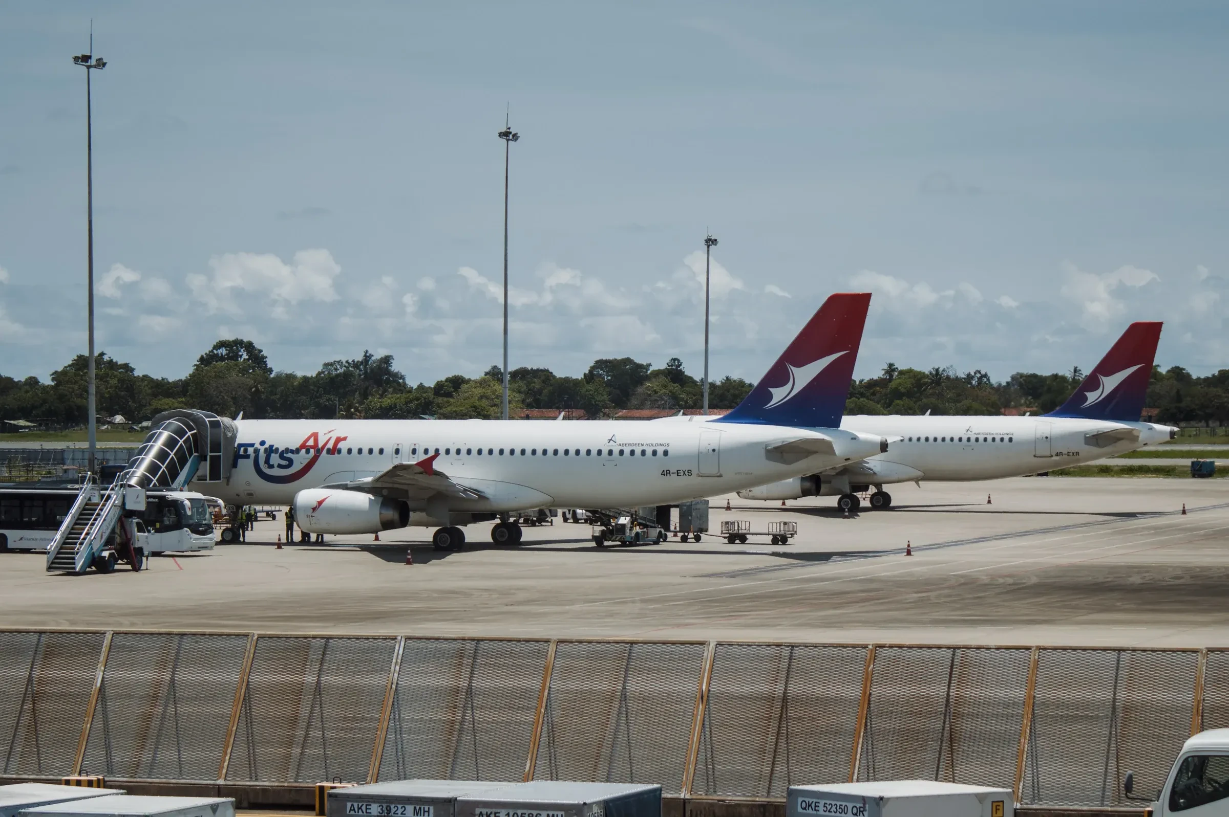 Aircraft parked on the apron at Colombo airport