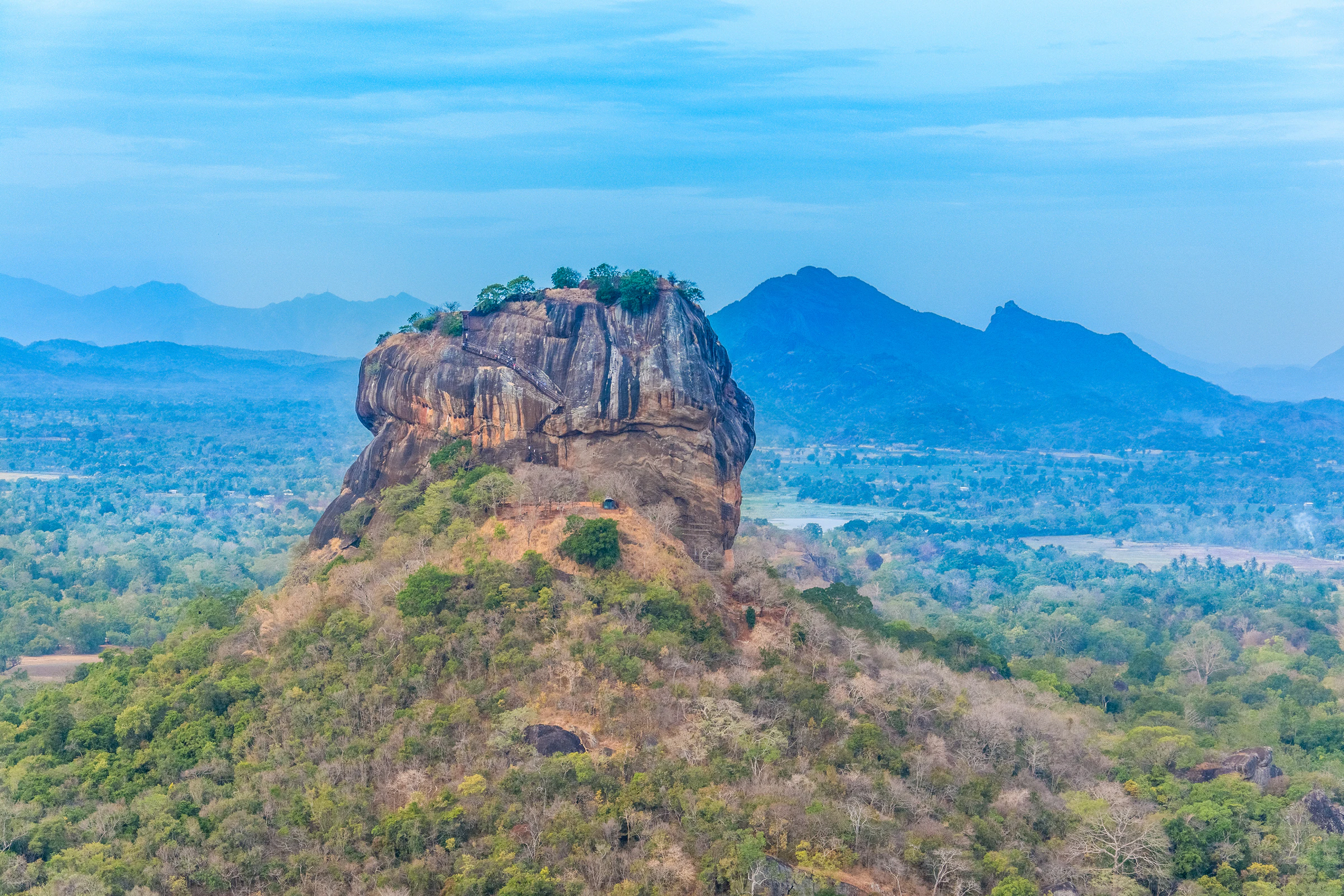 Sigiriya rock fortress rising above the jungle in Sri Lanka's Cultural Triangle