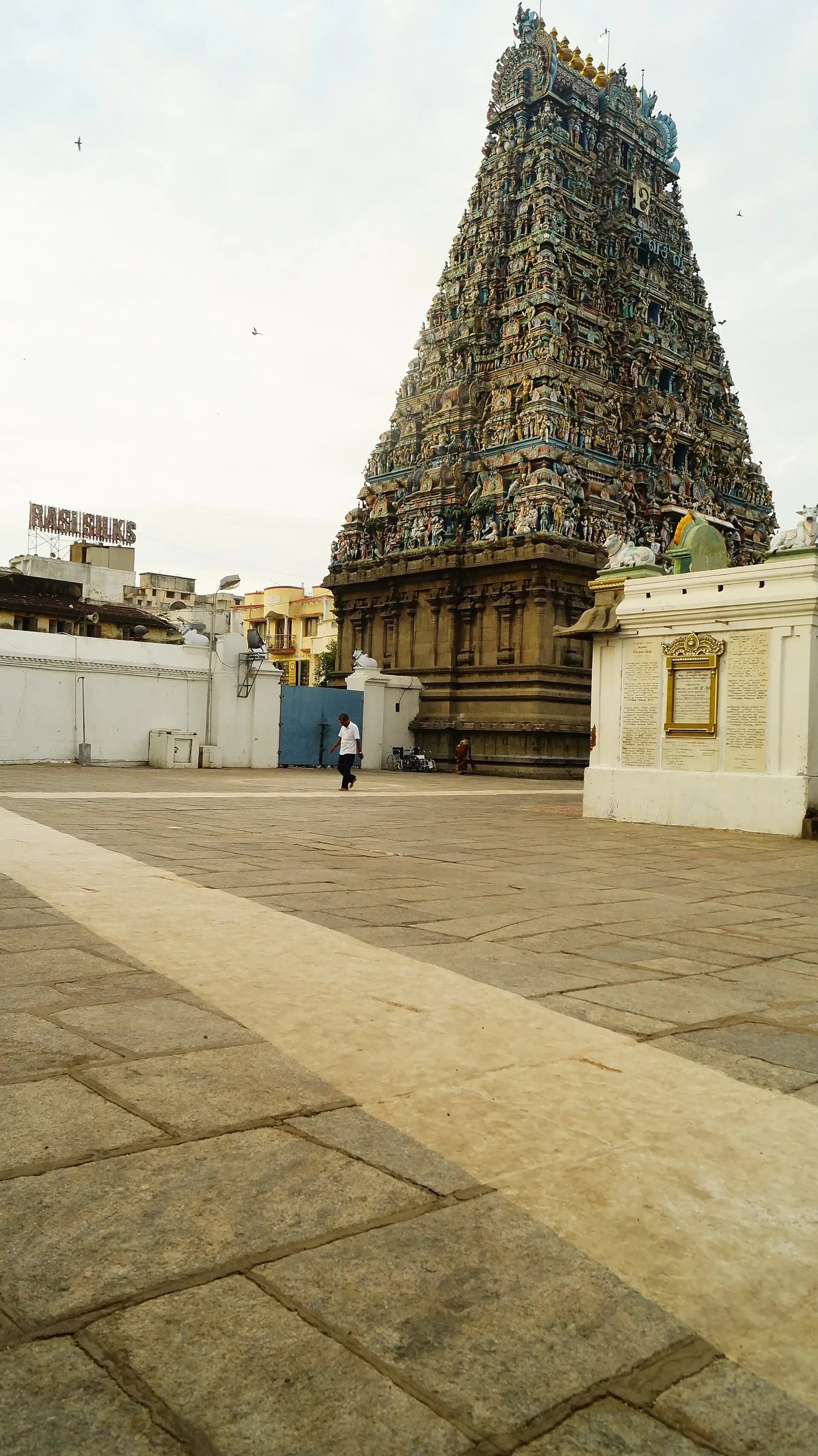 The painted gopuram of the Kapaleeshwarar Temple in Mylapore, Chennai