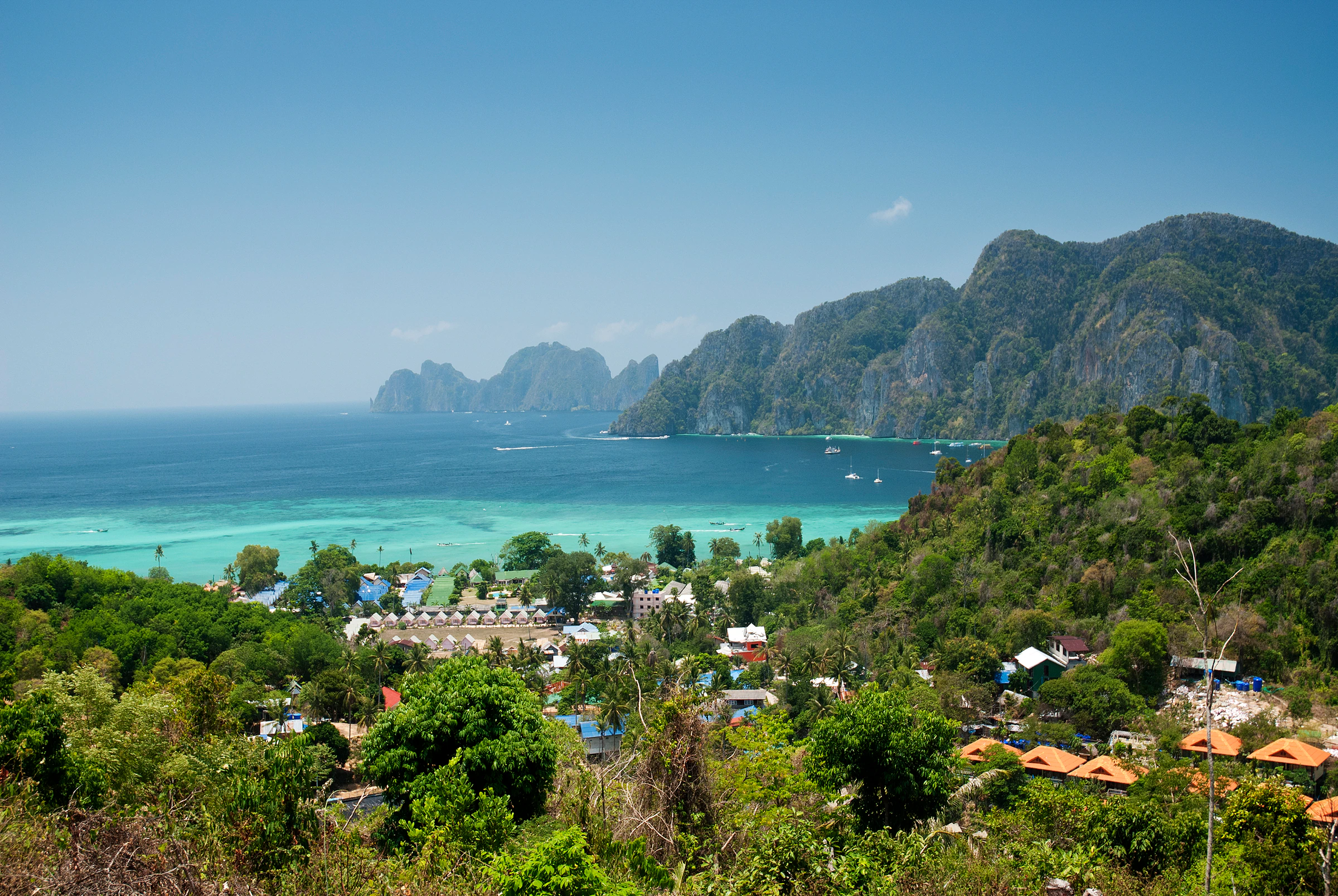 Tonsai and Loh Dalum bays on Koh Phi Phi Don seen from the viewpoint