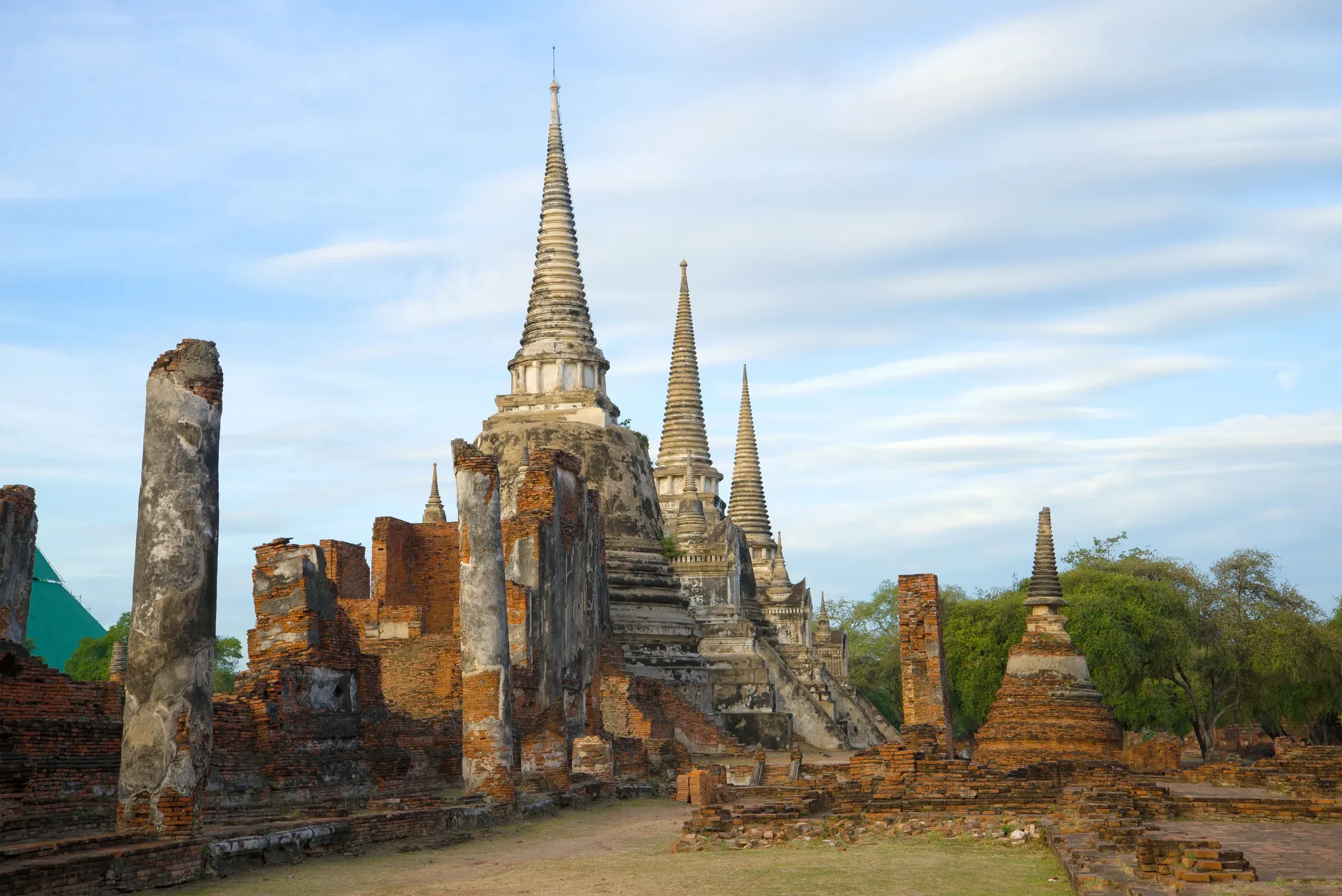 Chedis rising above the ruins of Wat Phra Si Sanphet, Ayutthaya