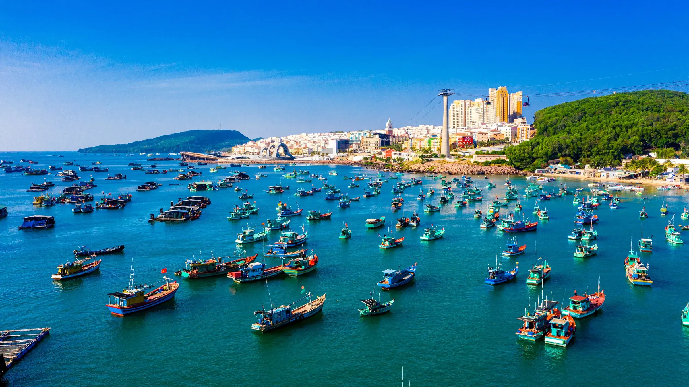 Fishing boats in the harbour at An Thoi on Phu Quoc island