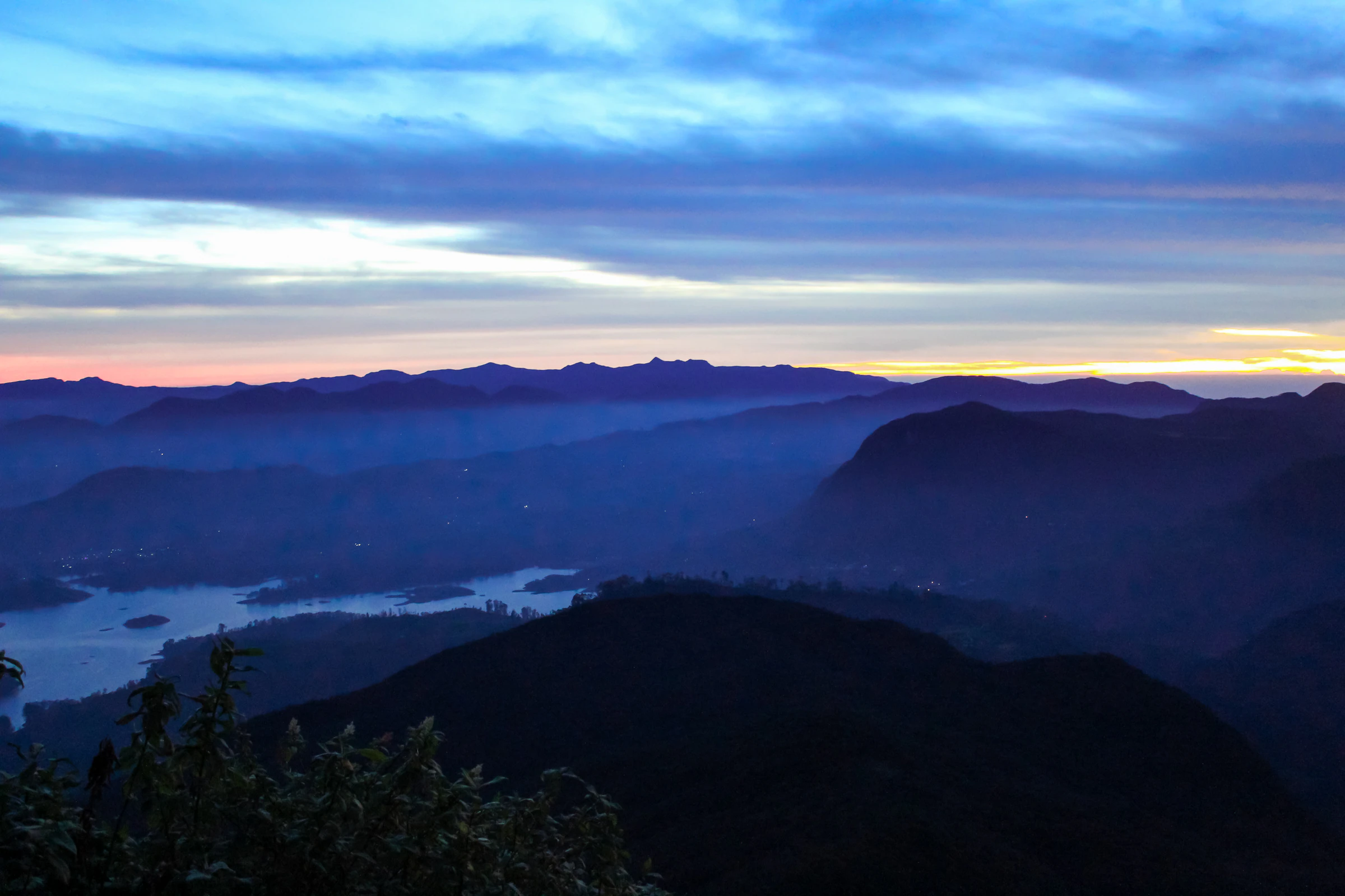 Sunrise over the valley from Little Adam's Peak
