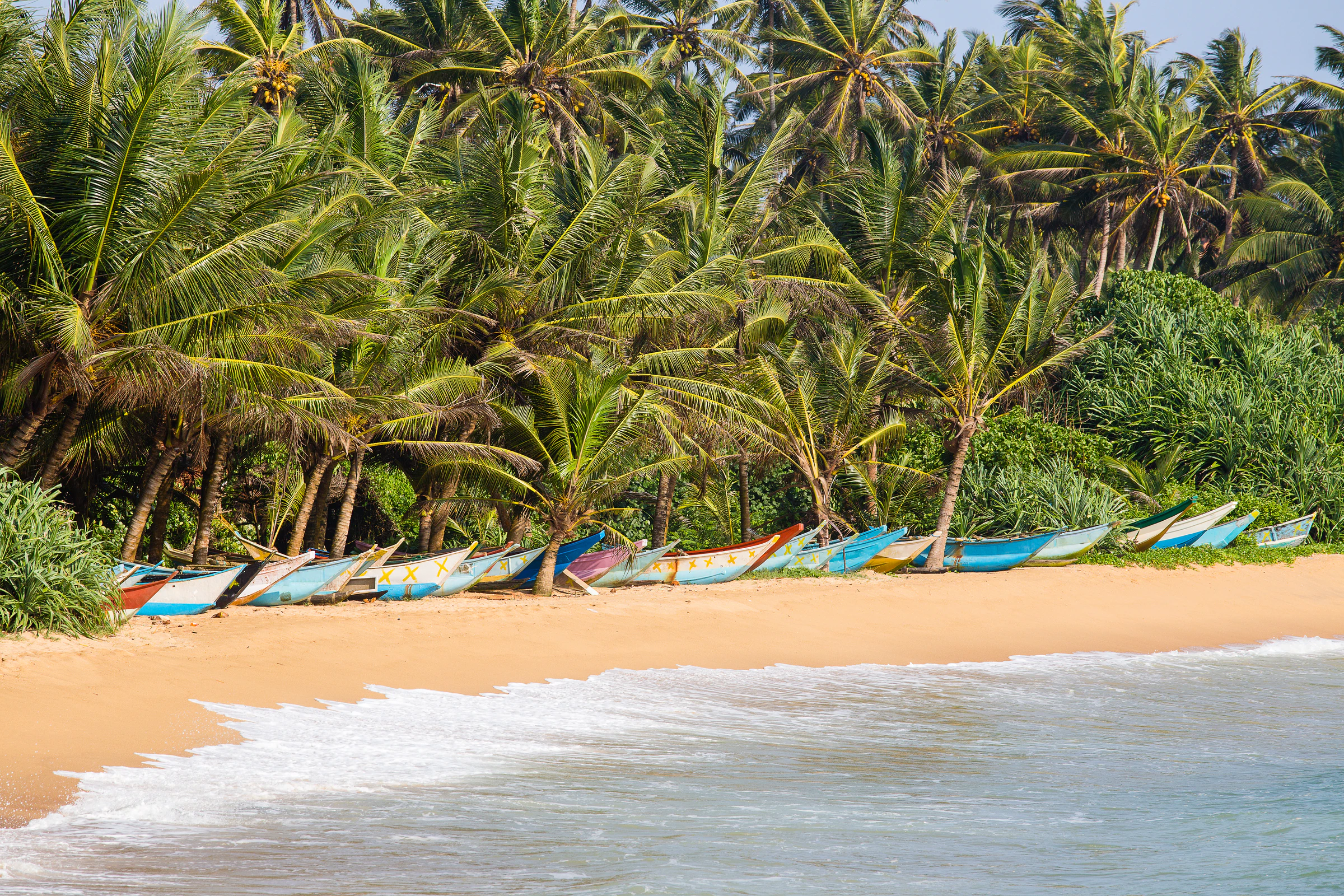 A quiet stretch of beach at Mirissa on the south coast