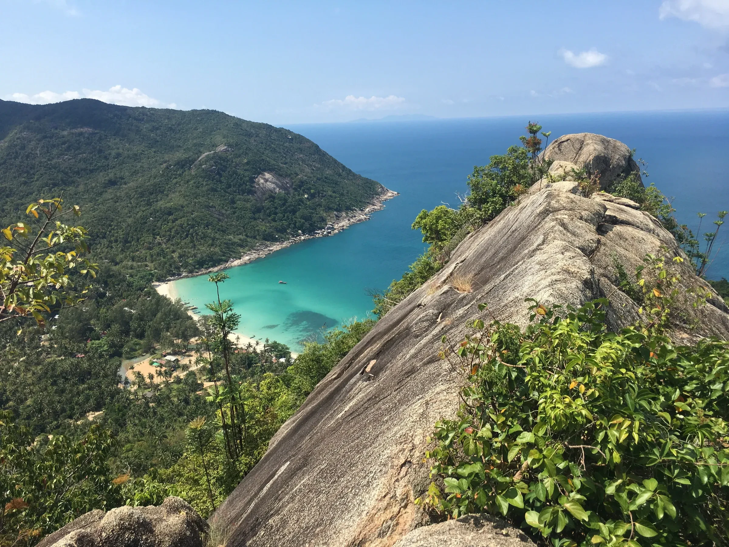 Bottle Beach on Koh Phangan seen from the rocky viewpoint above the bay