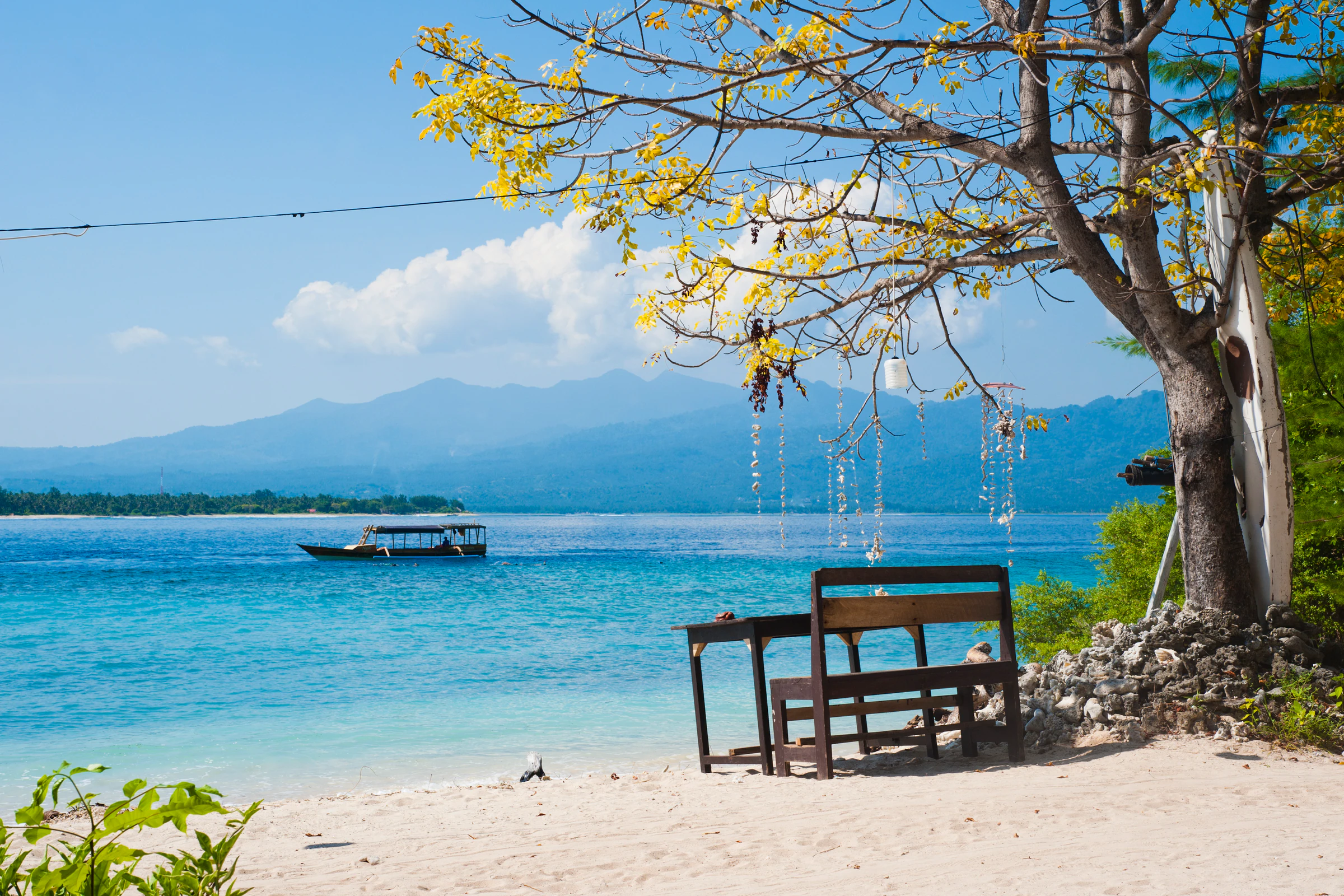 A beachside restaurant on Gili Meno in the Gili Isles
