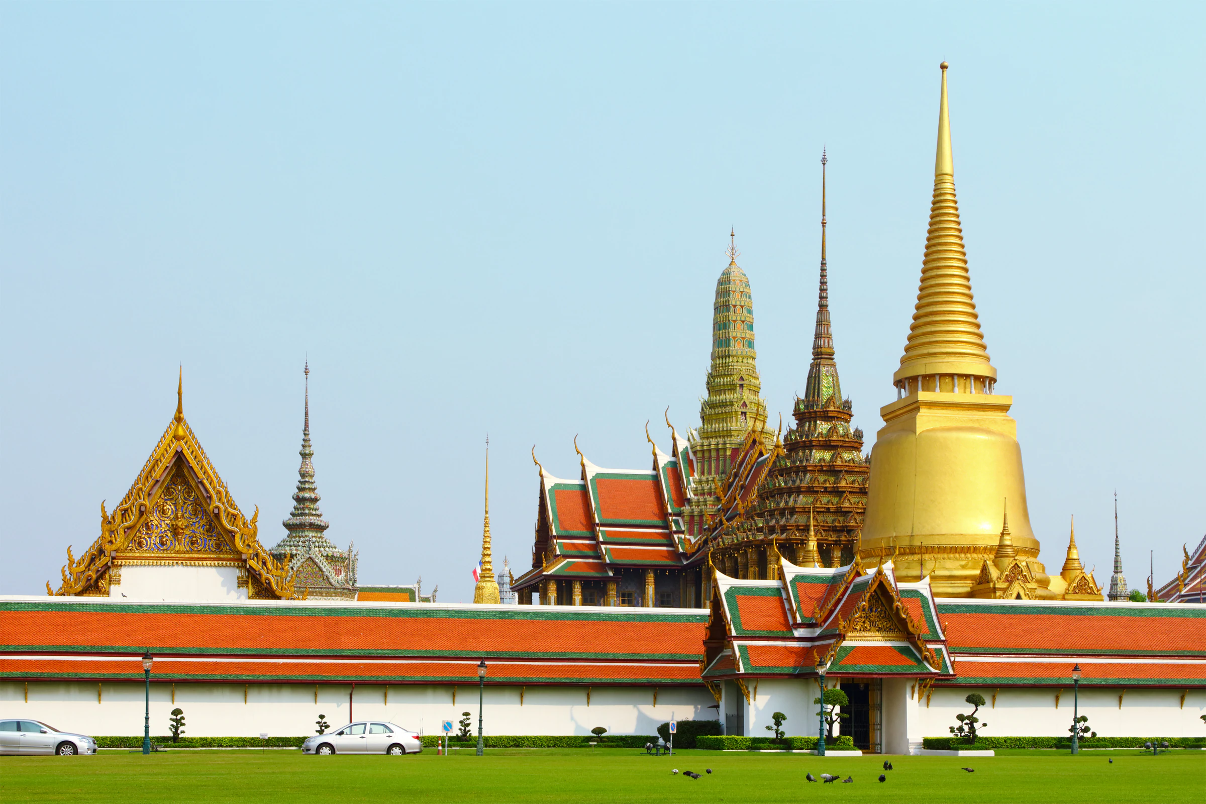Golden pagoda at the Temple of the Emerald Buddha in Bangkok's Grand Palace
