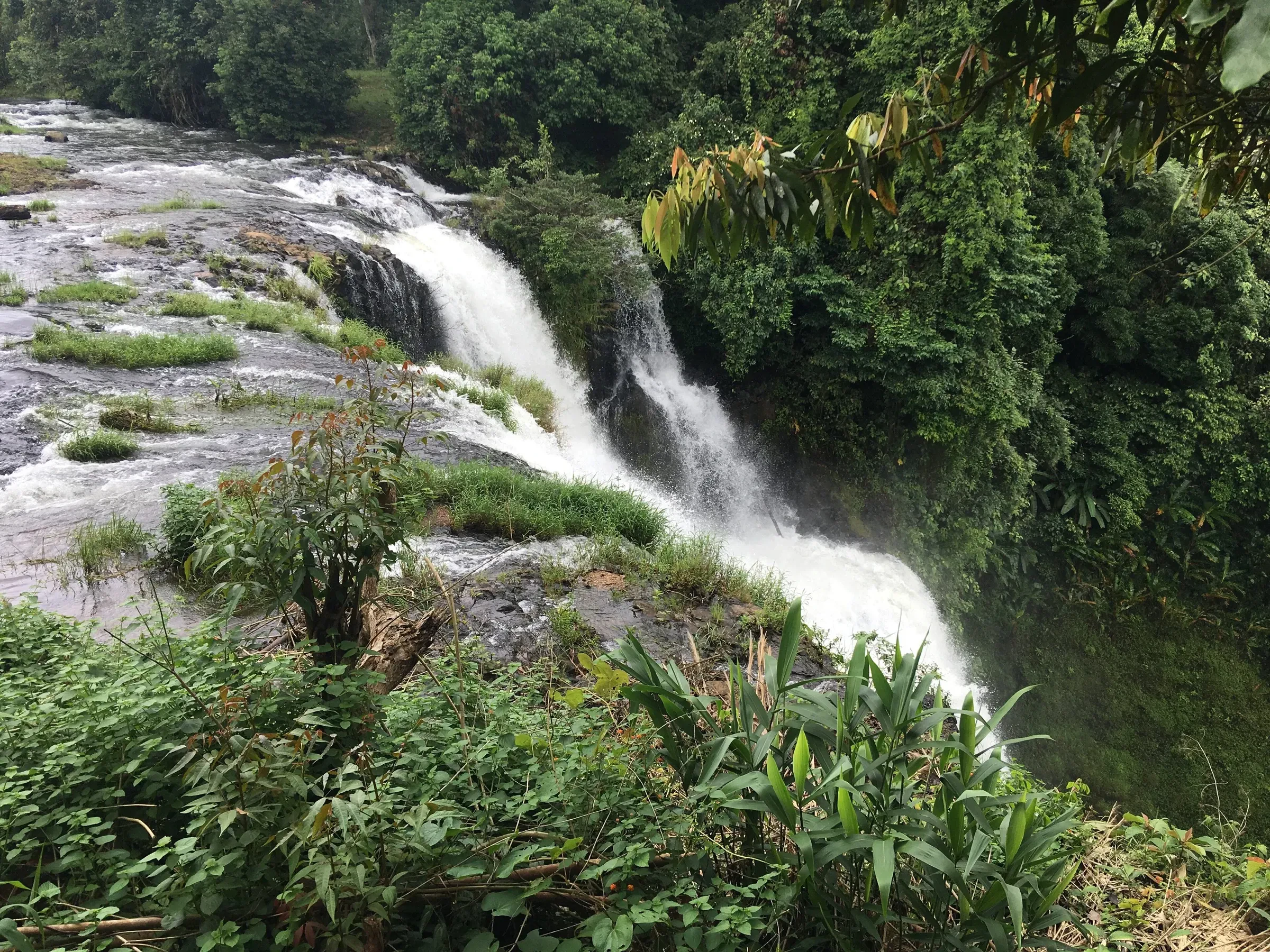 Tad Yuang waterfall tumbling over rocks on the Bolaven Plateau