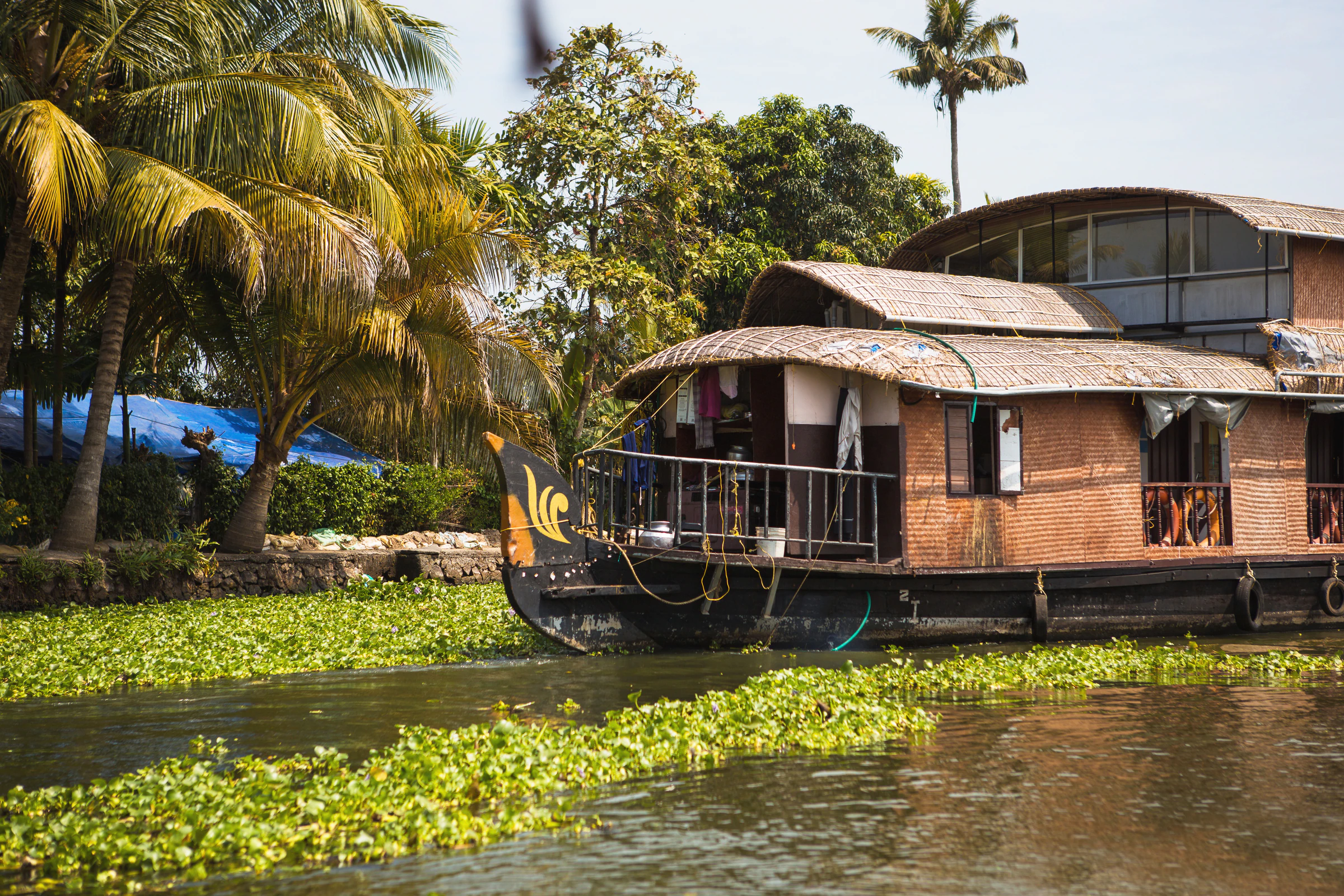 A houseboat on the Kerala backwaters near Alleppey