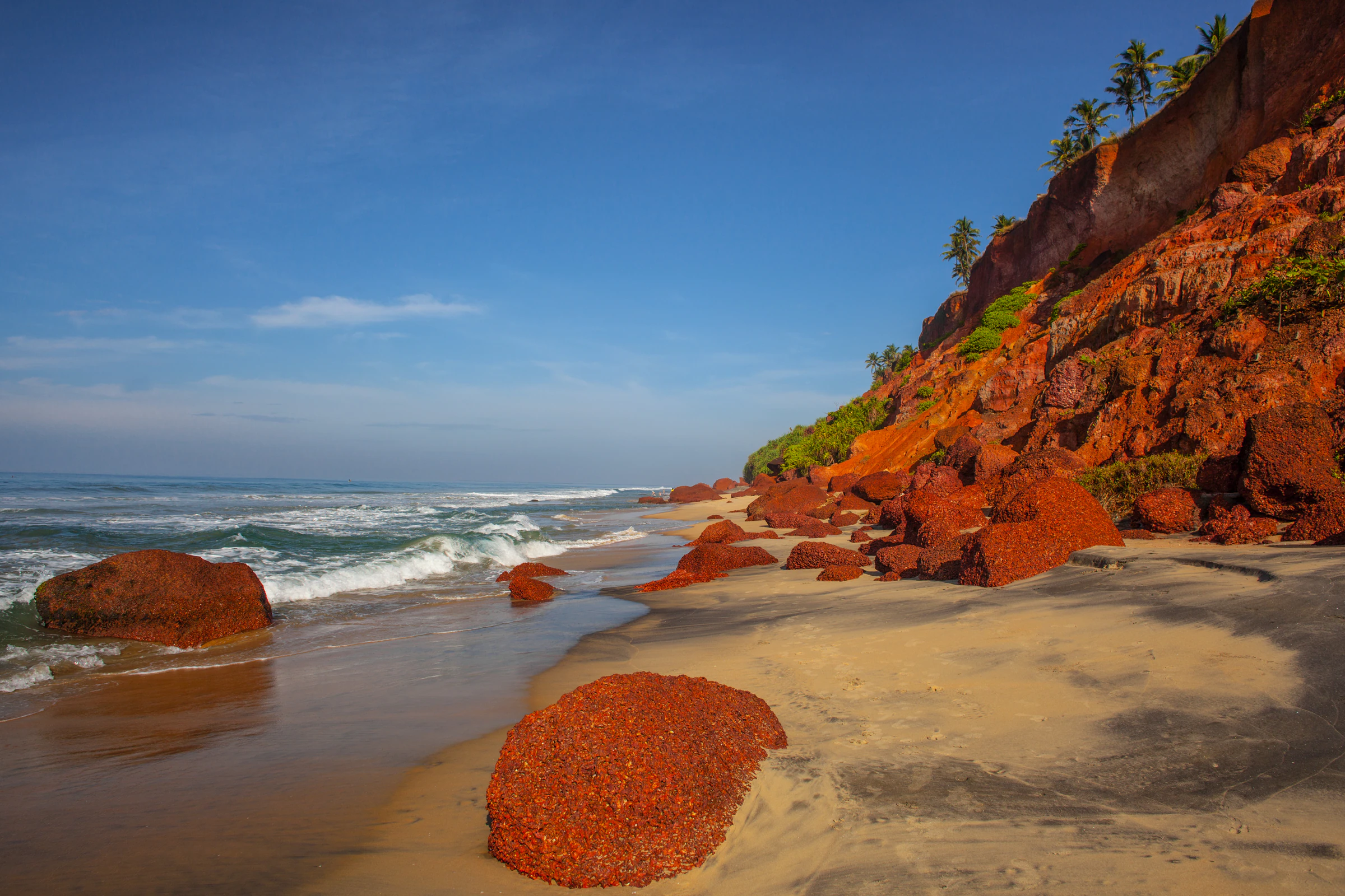 Red cliffs above the Arabian Sea at Varkala