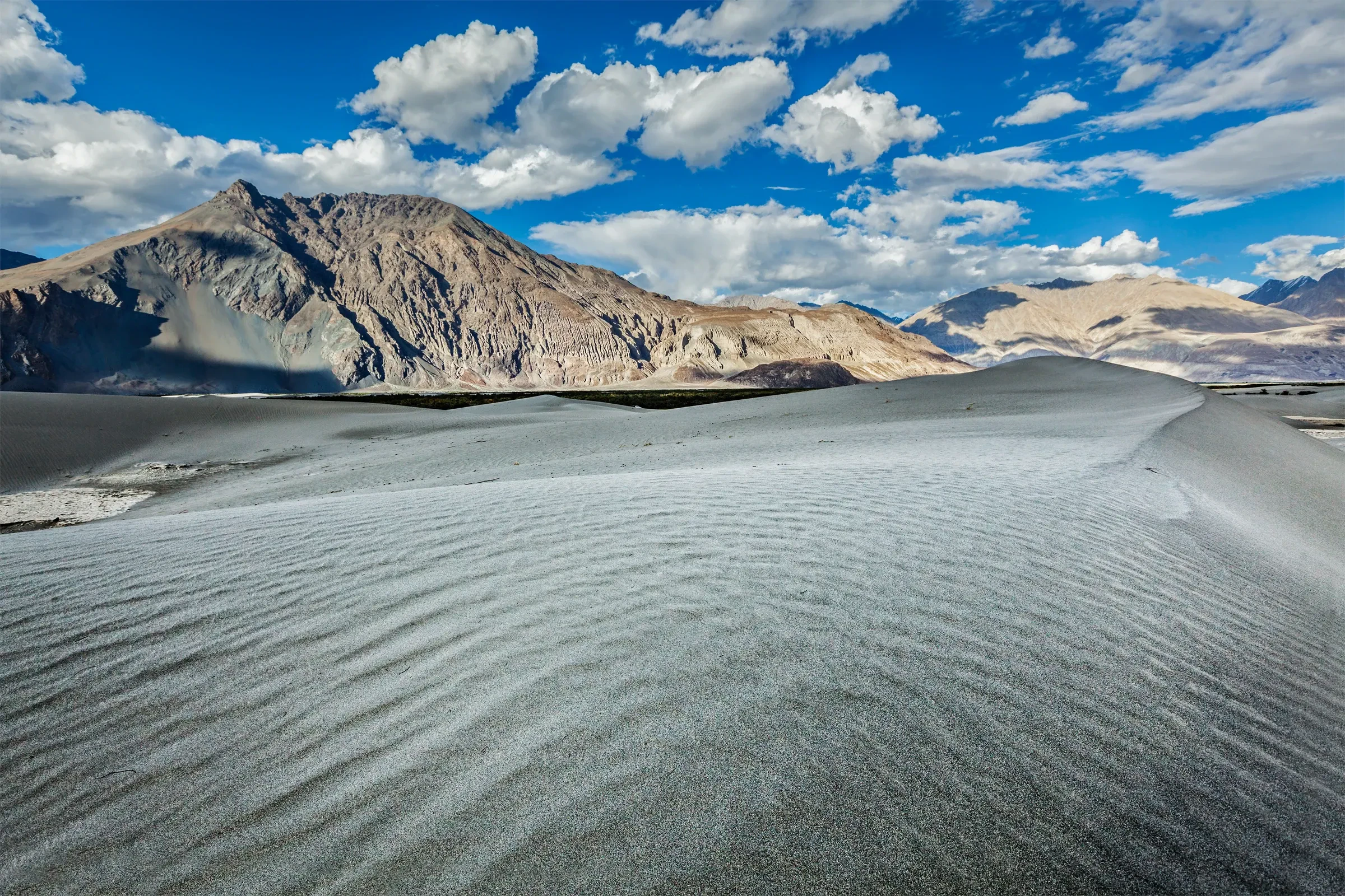 Sand dunes and mountains in the Nubra Valley, Ladakh