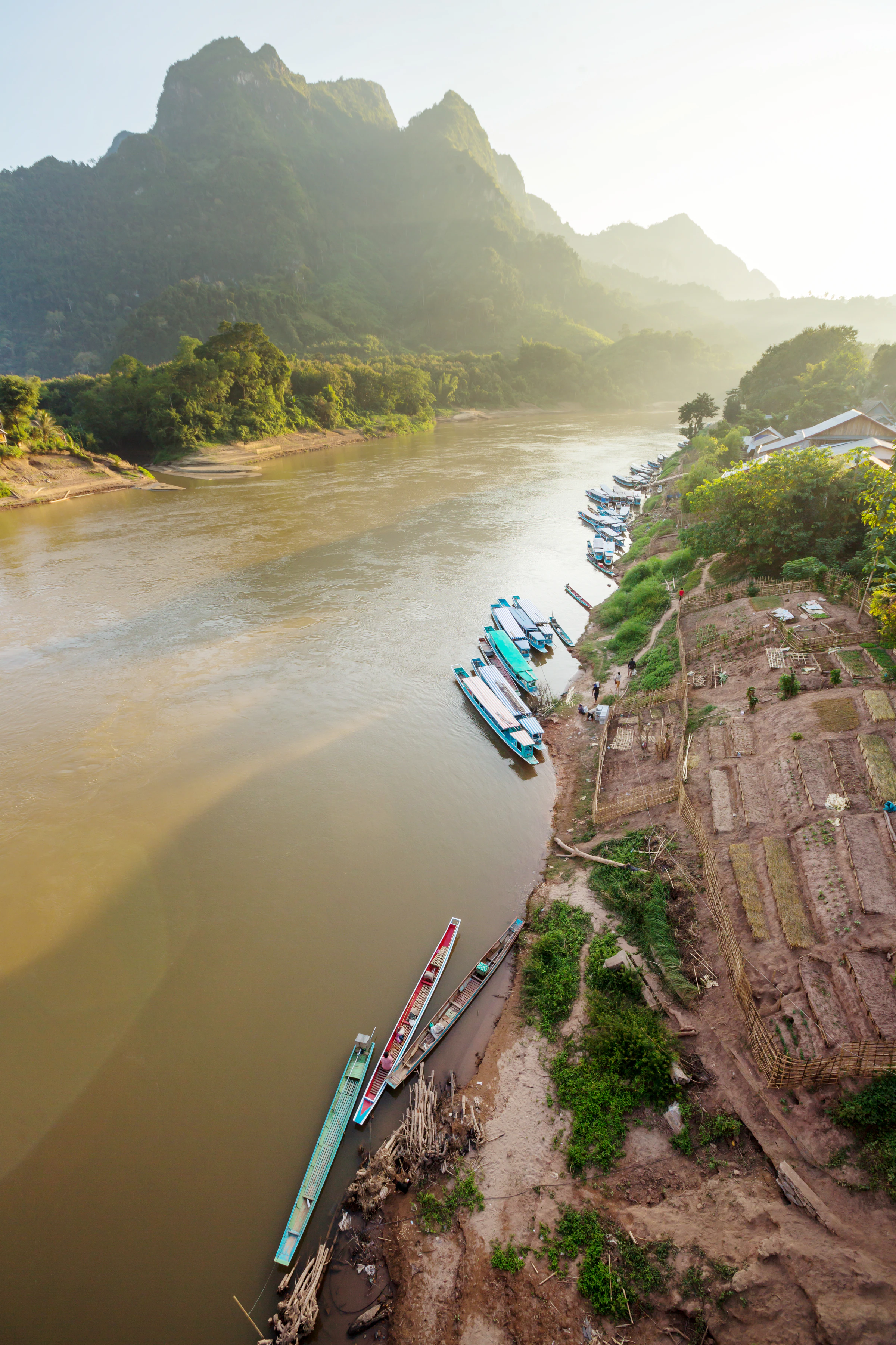 Nong Khiaw's limestone cliffs above the Nam Ou river
