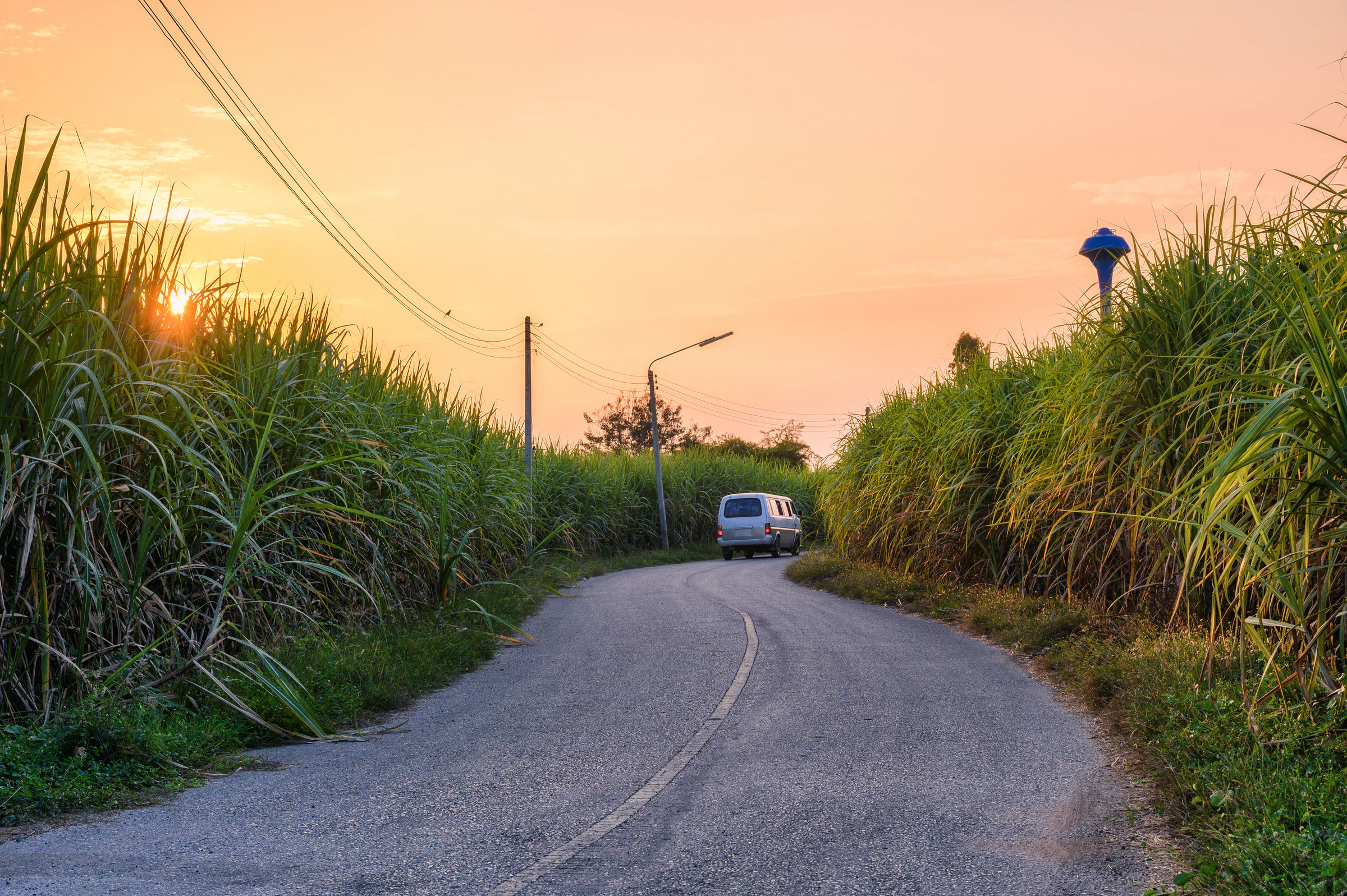 A private van on the road between Sukhothai and Chiang Mai