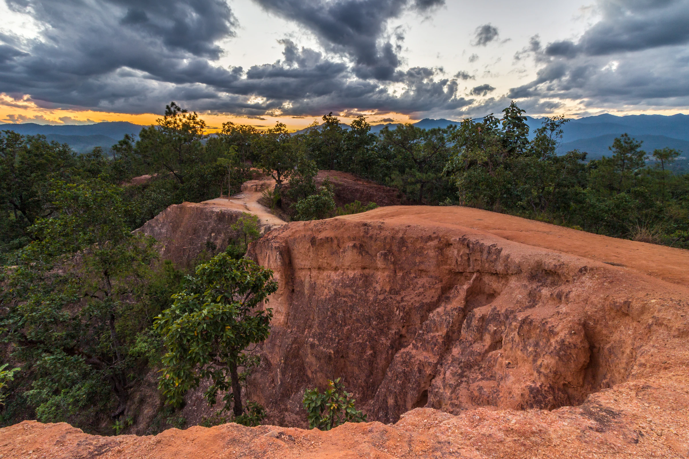 Pai Canyon's ridge trail near Pai, northern Thailand