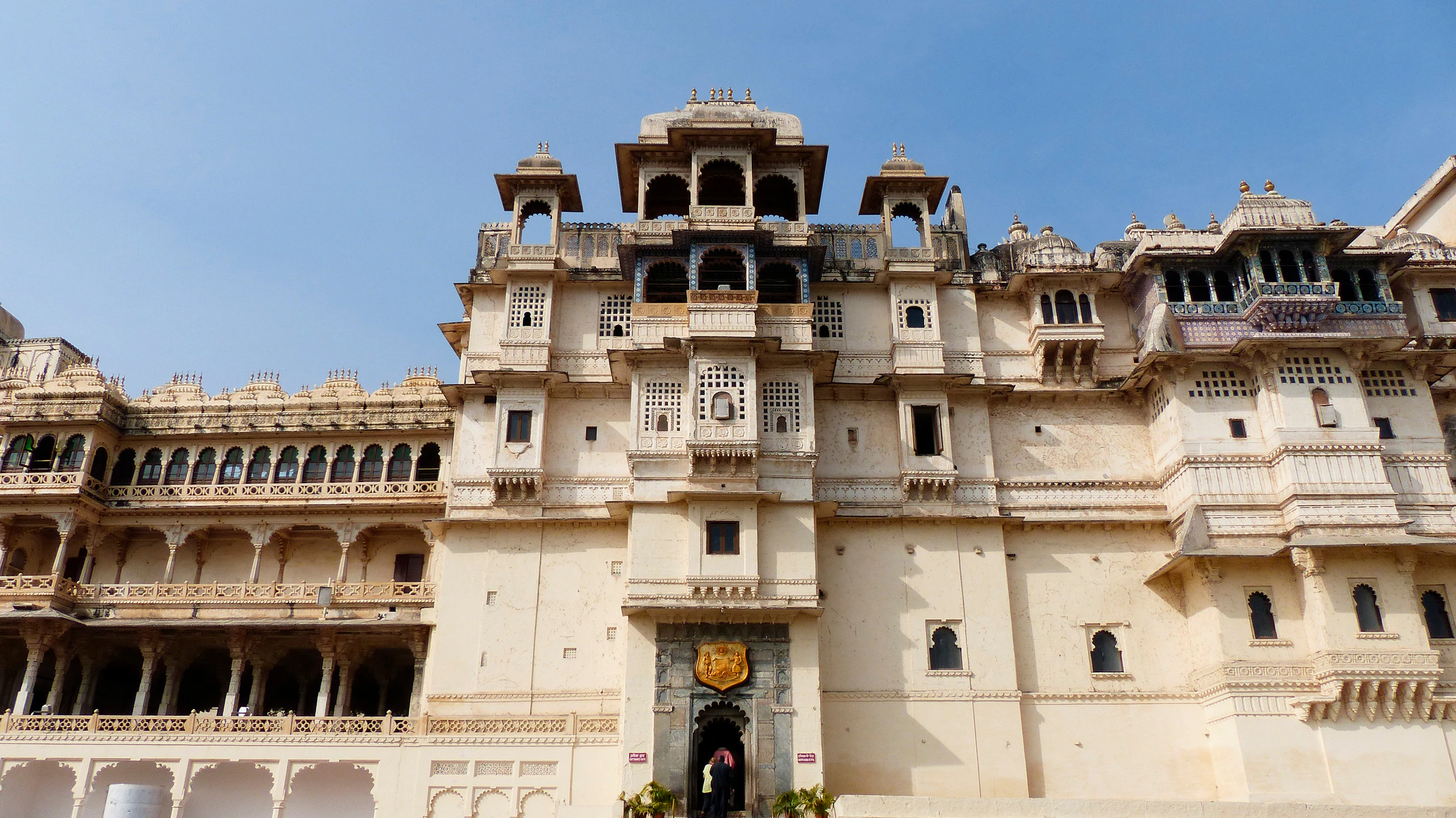 The white facade of Udaipur's City Palace