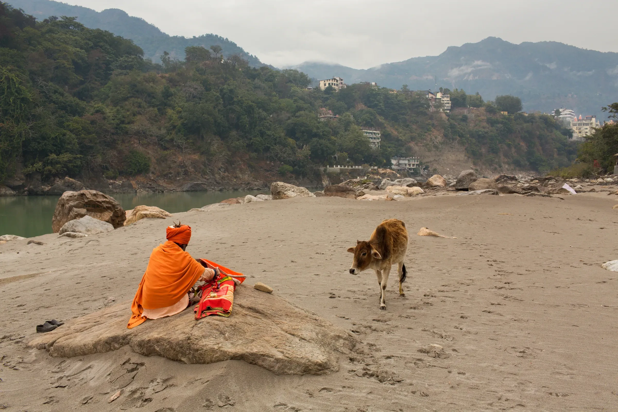 A sadhu by the Ganga river in Rishikesh