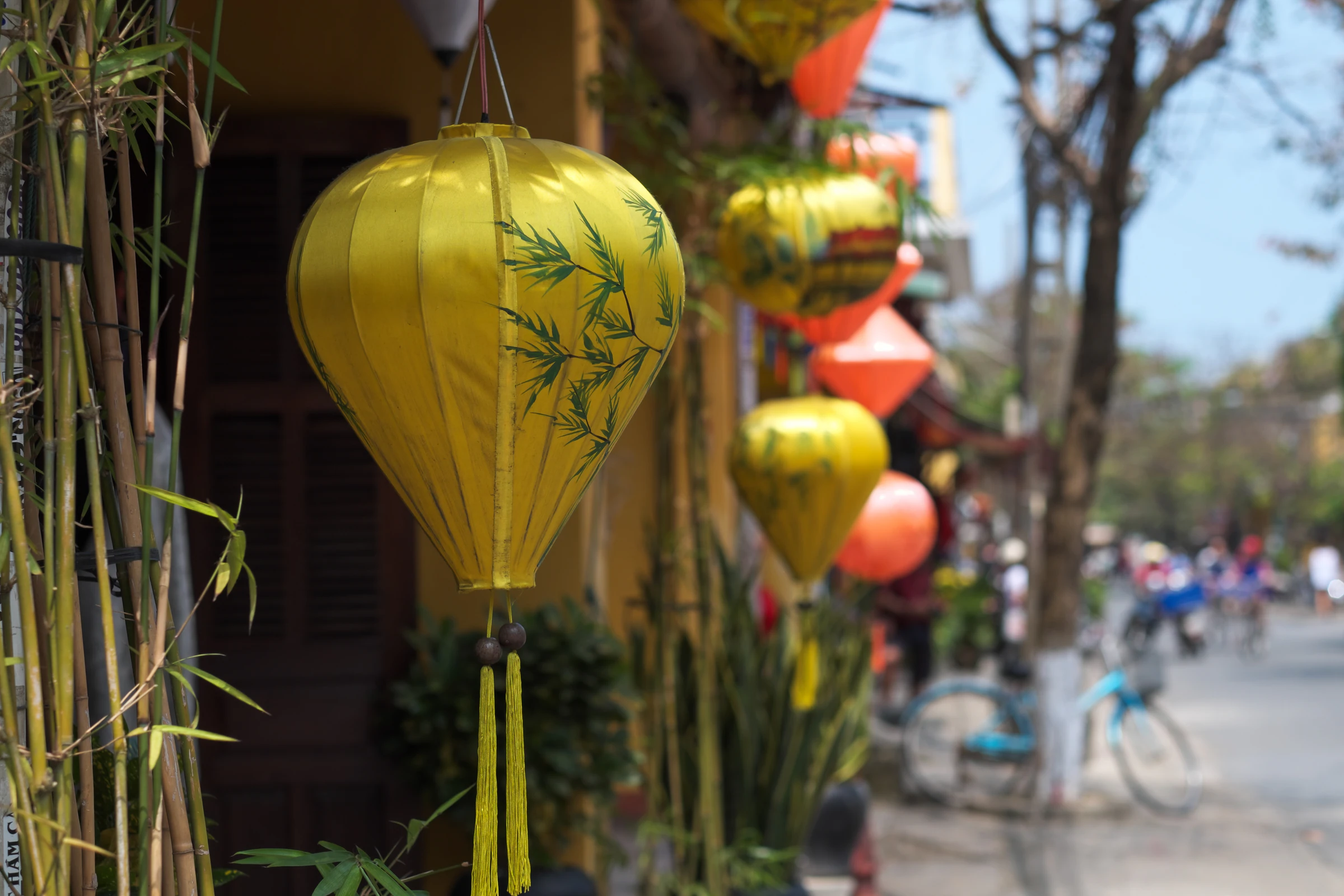 Colourful traditional lanterns on display in Hoi An