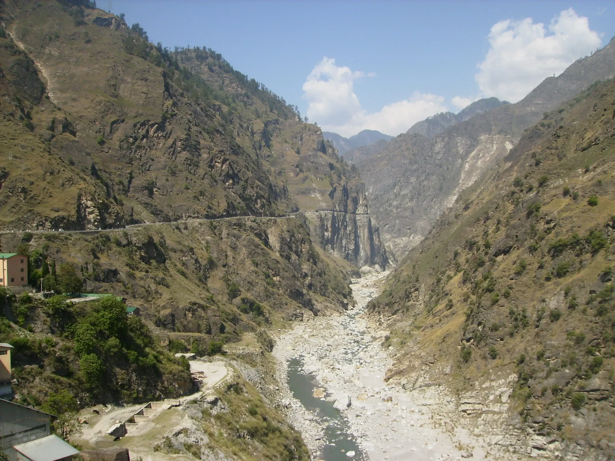 The Hindustan-Tibet Road cut into the Sutlej gorge in Kinnaur