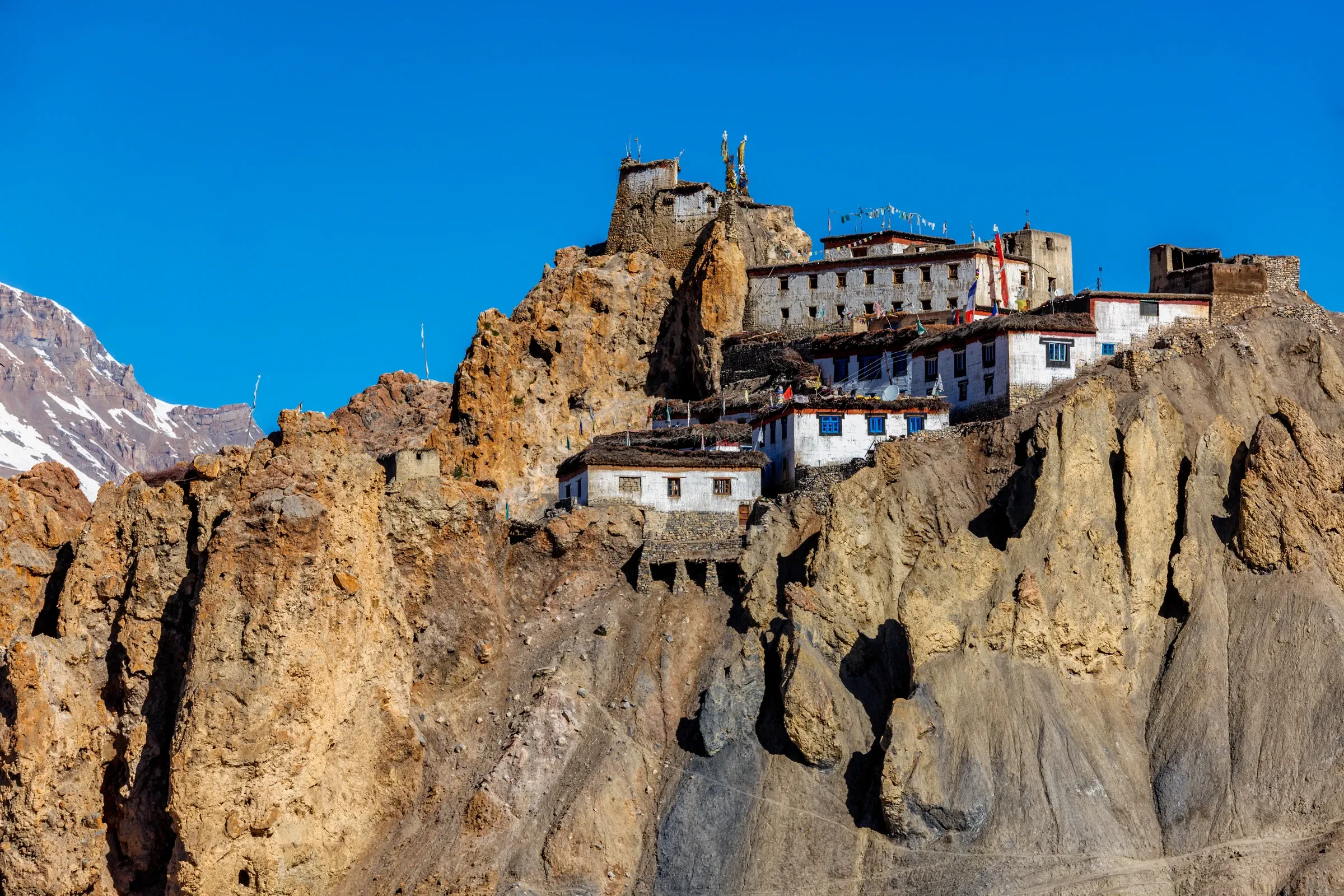 Dhankar Monastery on its cliff above the Spiti Valley