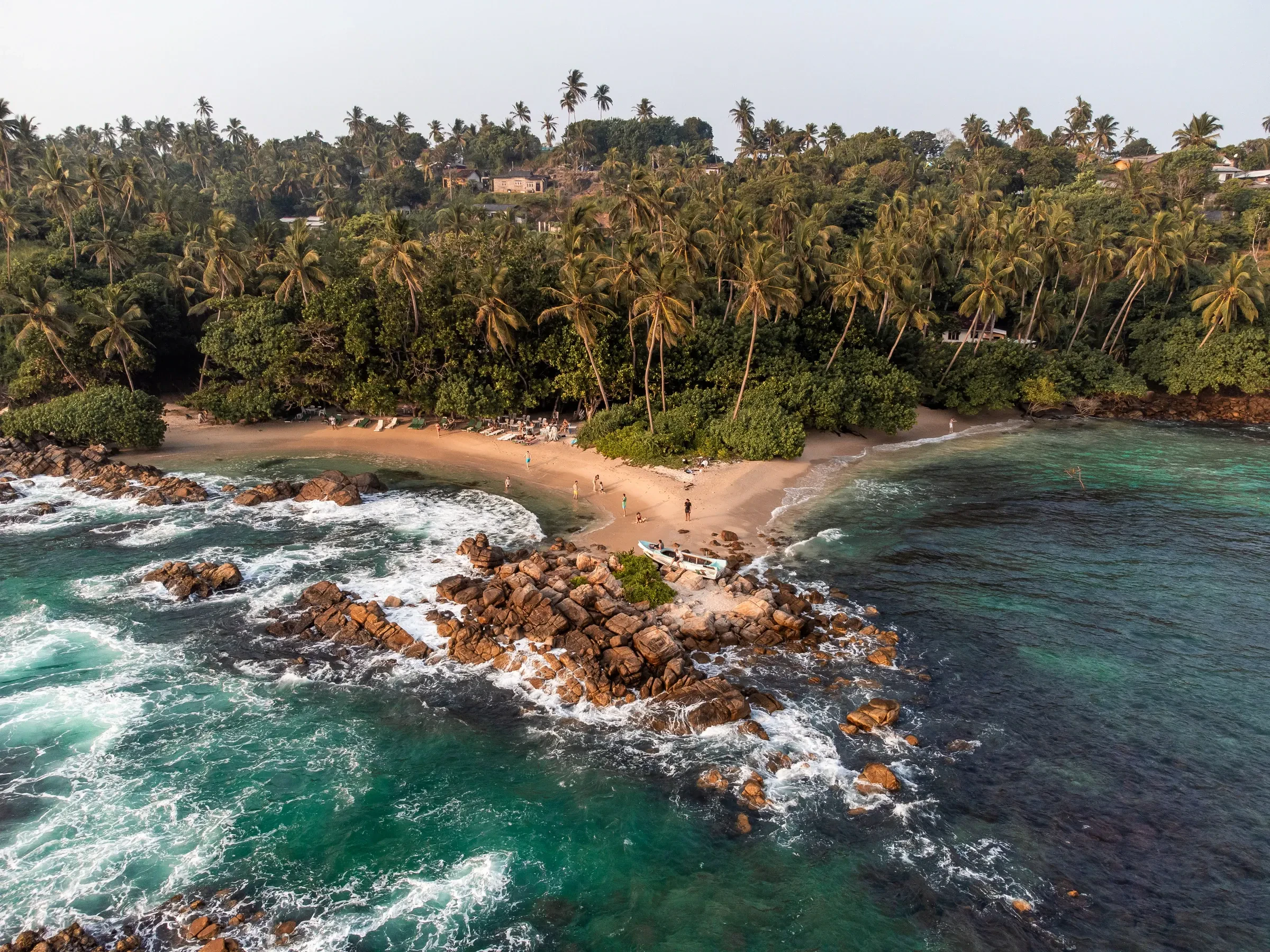 Secret Beach cove near Mirissa on the south coast of Sri Lanka, seen from above