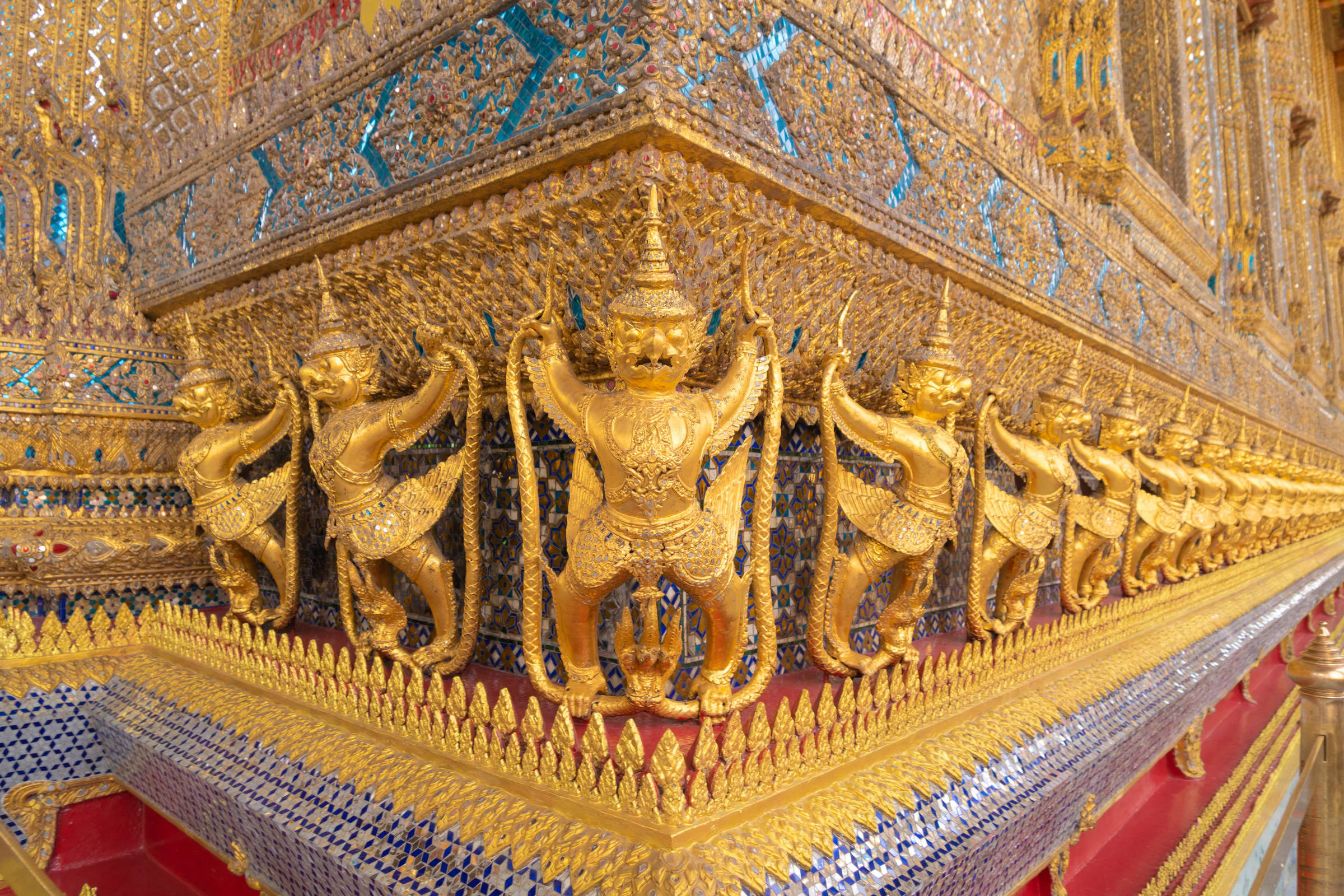 Golden pagoda at the Temple of the Emerald Buddha in Bangkok's Grand Palace