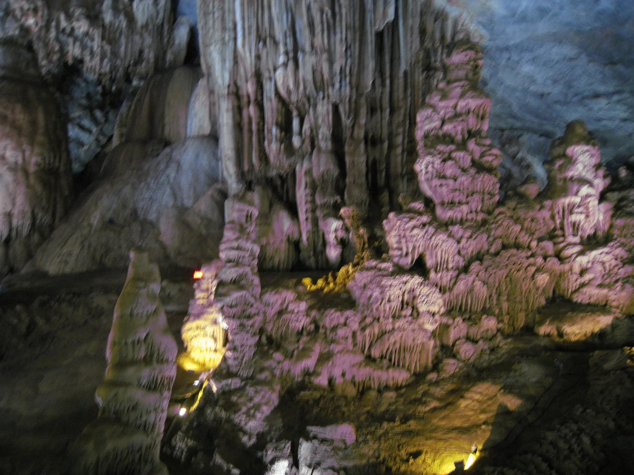 Stalactites and rock formations inside Paradise Cave